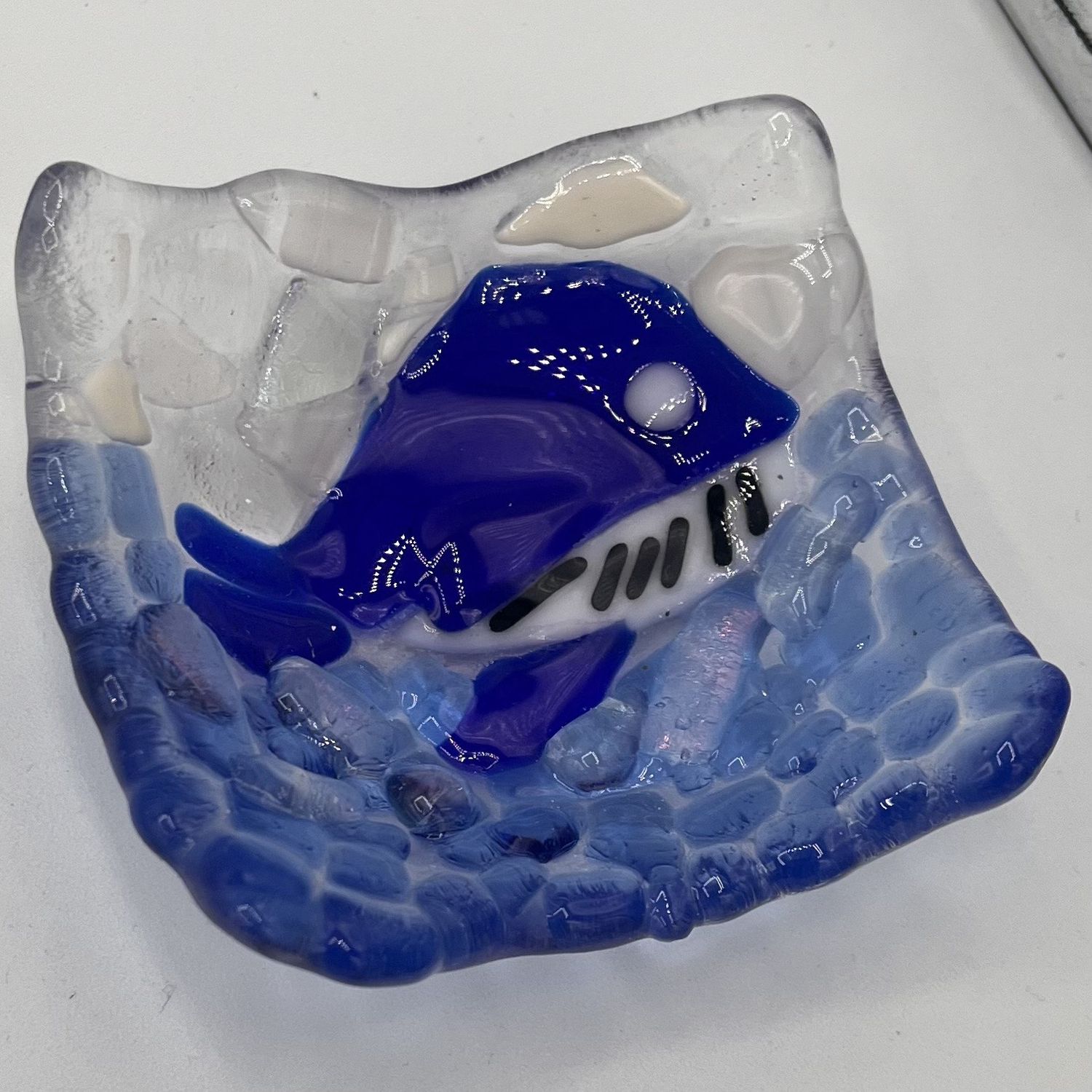 Tiffany Jameson, Fused Glass Ring Dish, Little Whale