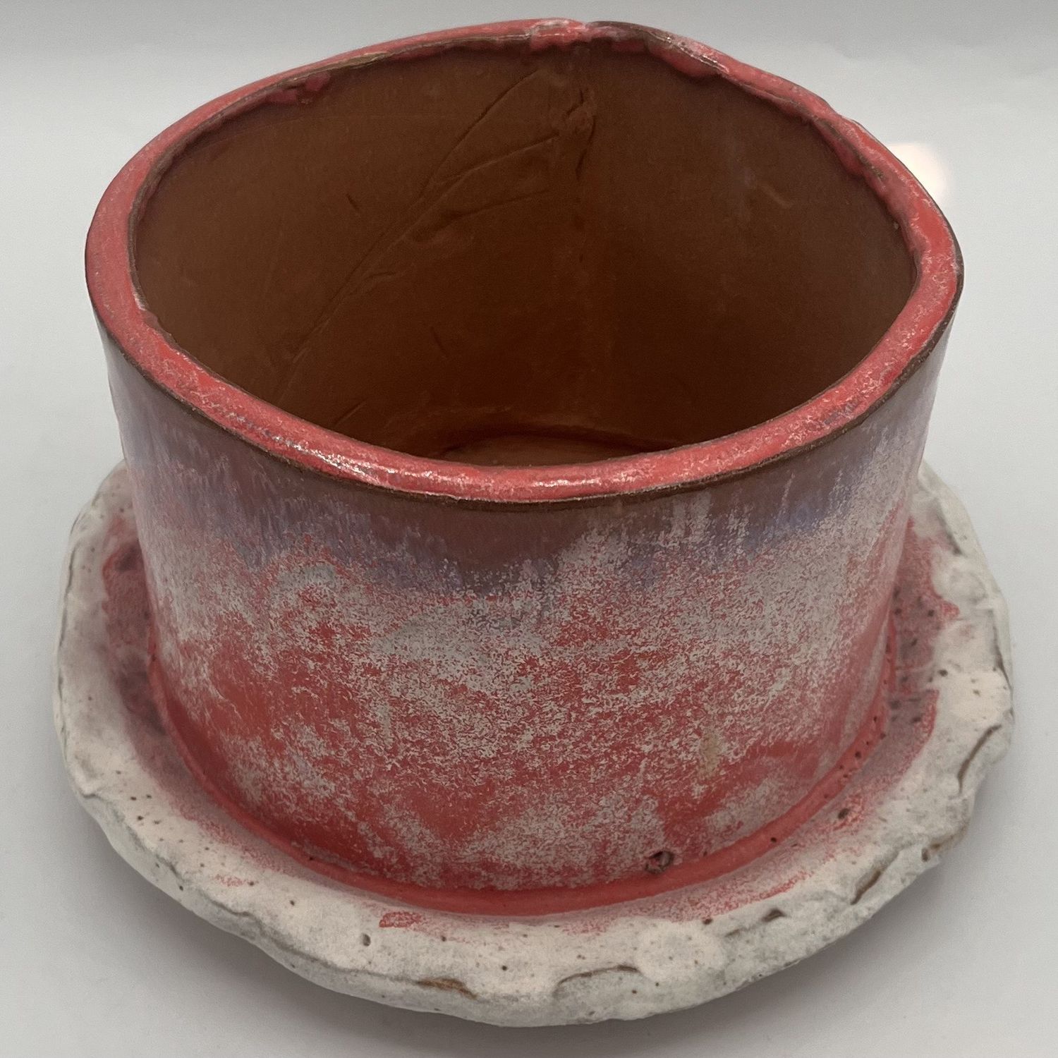 Tammy McCammon, Ceramic Planter, Pink, Purple and White Design