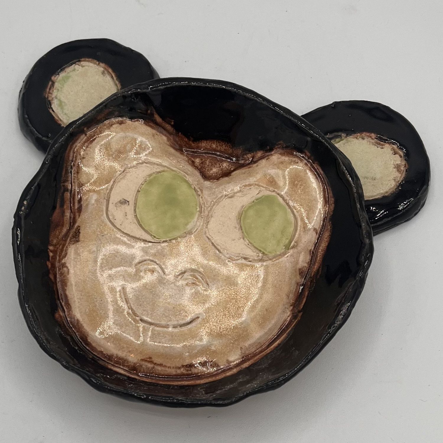 Mary Phifer, Ceramic Plate, Green-Eyed Monkey