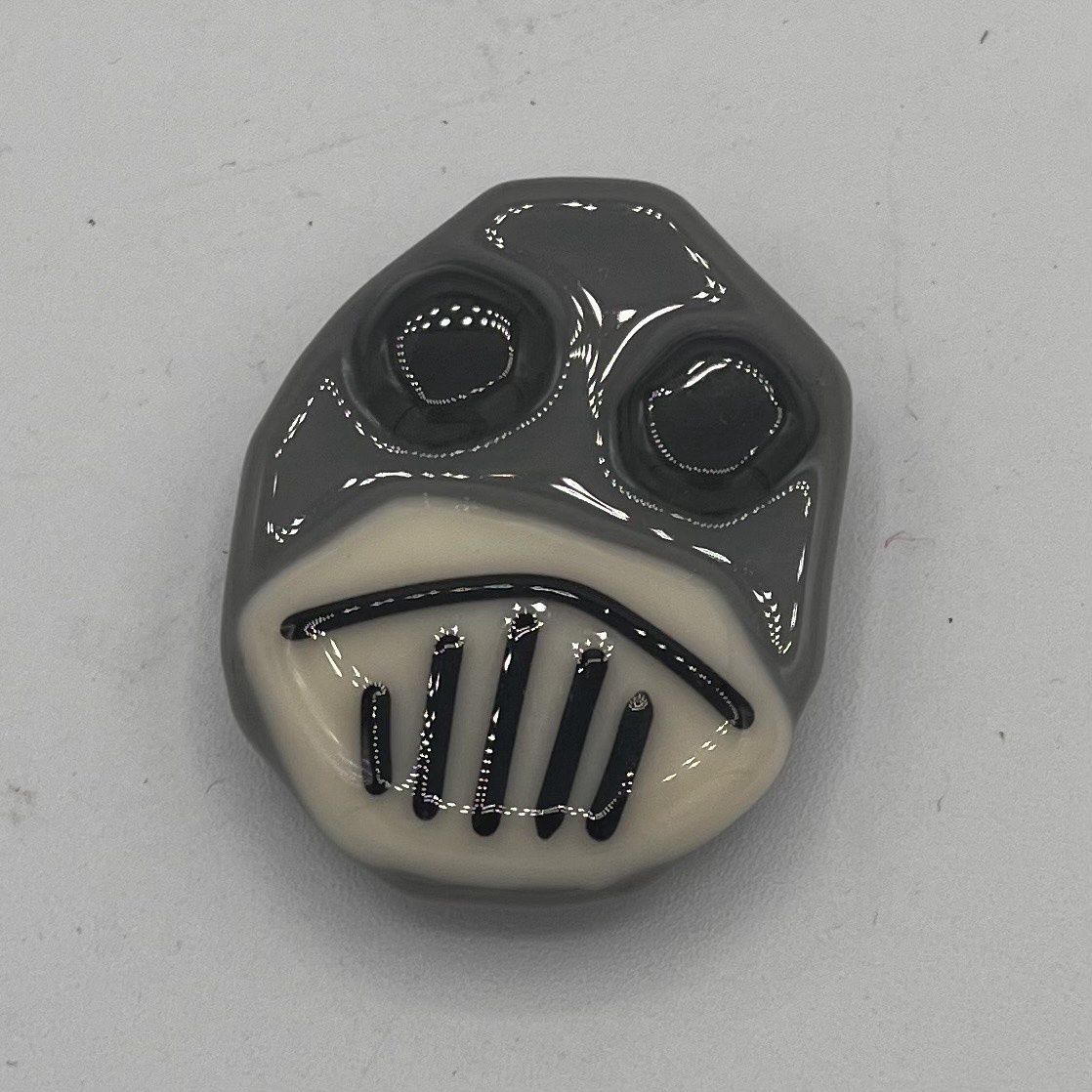 David Patrick, Fused Glass Magnet, Grey and White Creature