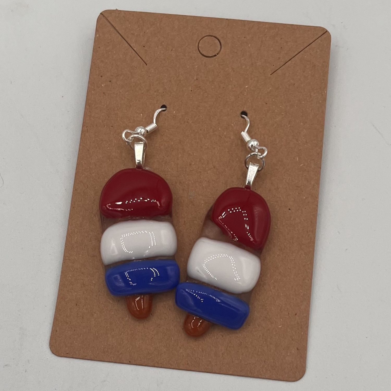 Amy Thompson, Fused Glass Earrings, Bomb Pops