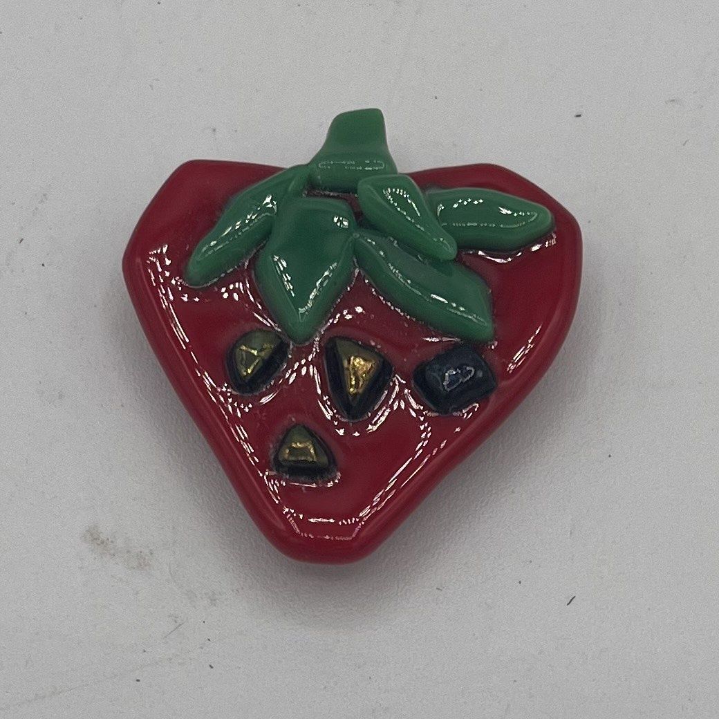 Kenny Needham, Fused Glass Magnet, Strawberry