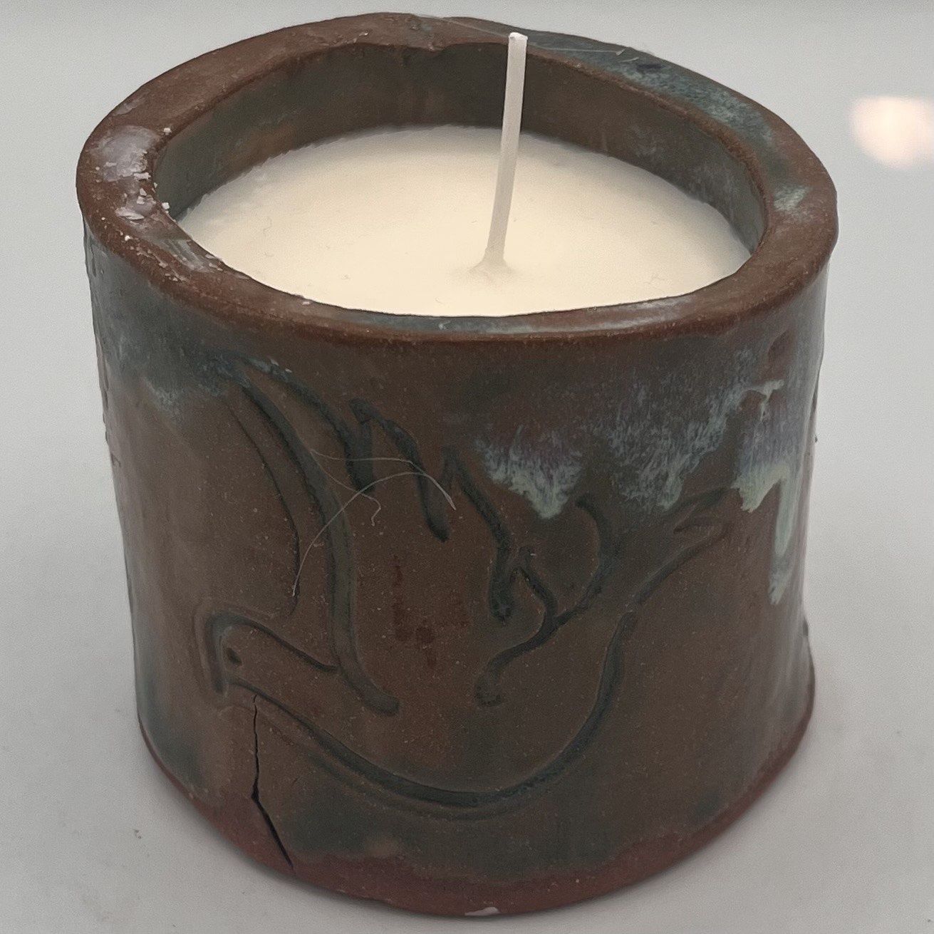 Alphonso Rowe, Ceramic Candle, Brown Doves