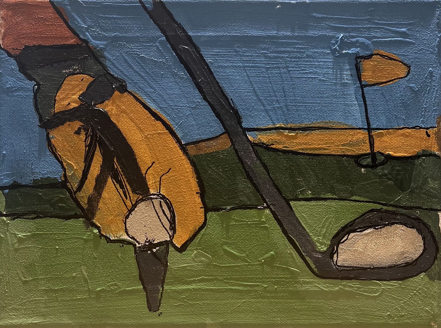 Chris Ryan, Acrylic on Canvas, &#39;Gone Golfing&#39;