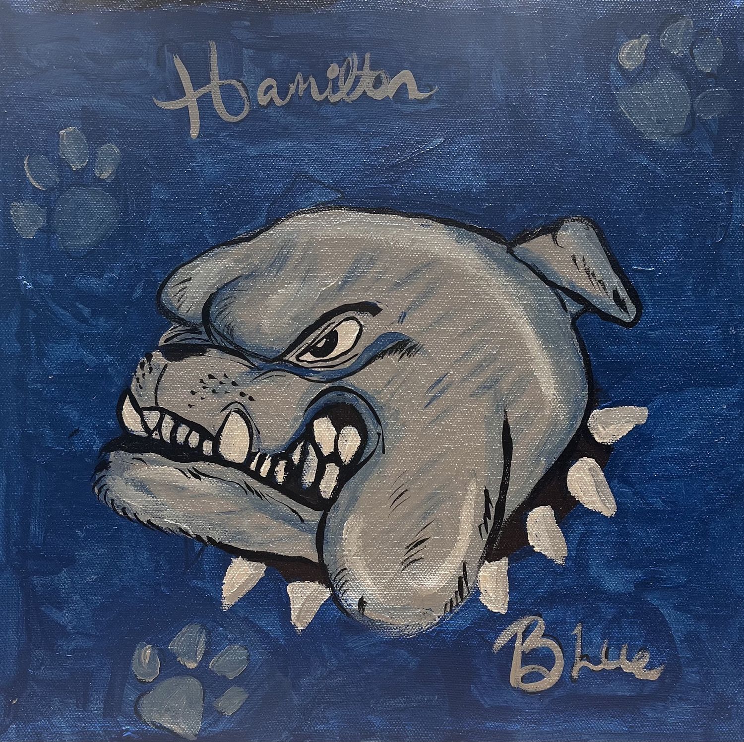 Evan Pohlman, Acrylic on Canvas, &#39;Bulldog Blue&#39;