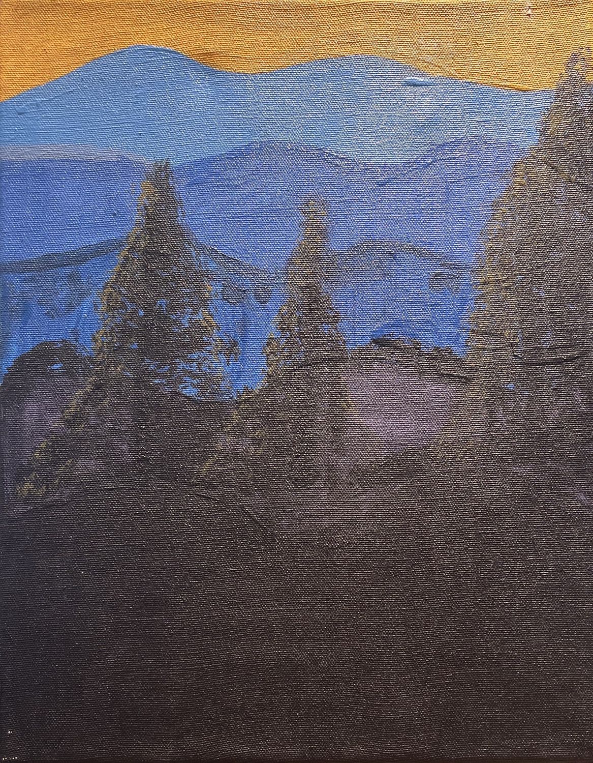 Saul Ray, Acrylic on Canvas, &#39;Dark Mountain&#39;