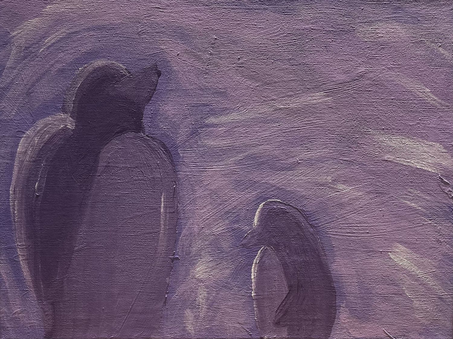David Smyth, Acrylic on Canvas, &#39;Purple Penguins&#39;