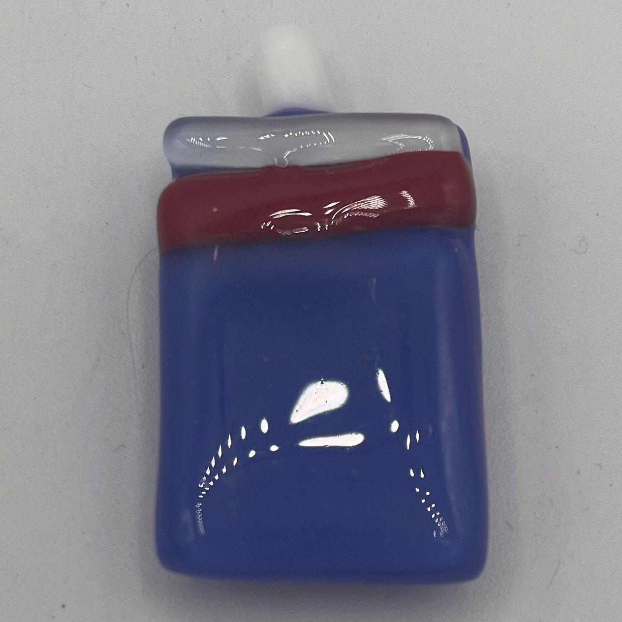 Kara Burgdorf, Fused Glass Magnet, Red, White and Blue Drink