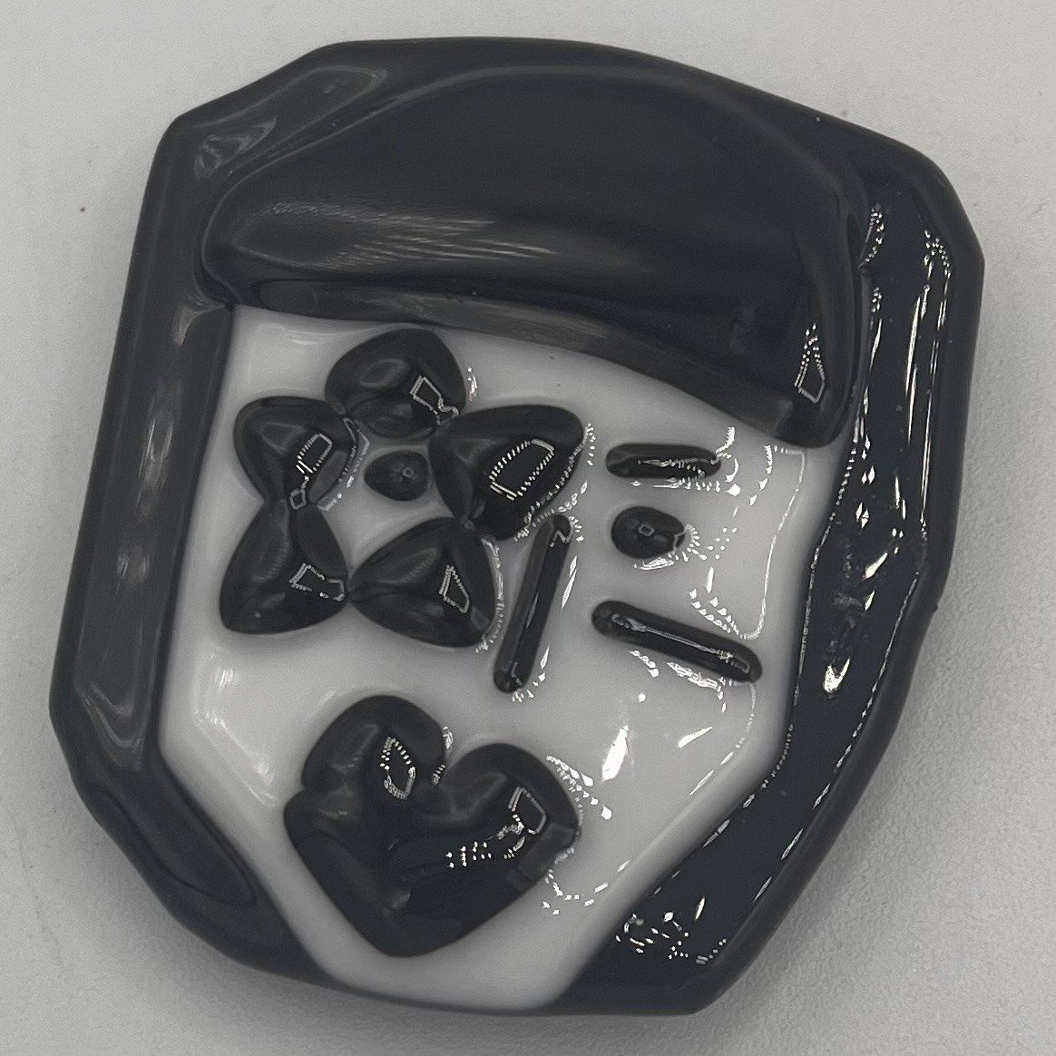 David Patrick, Fused Glass Magnet, Black and White Woman