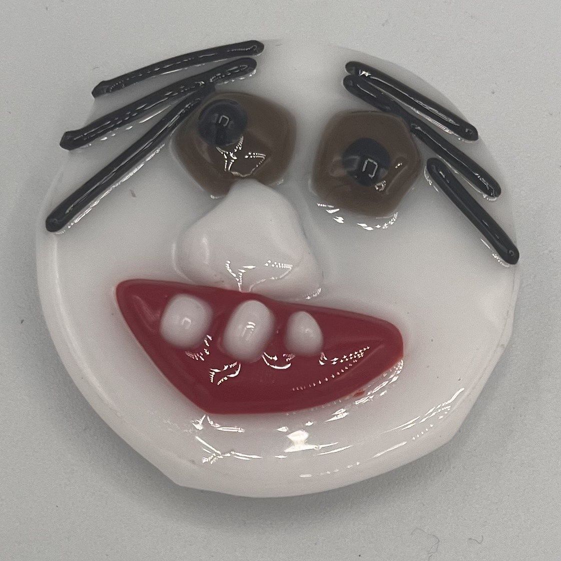 Steve Gall, Fused Glass Magnet, Crazy Face