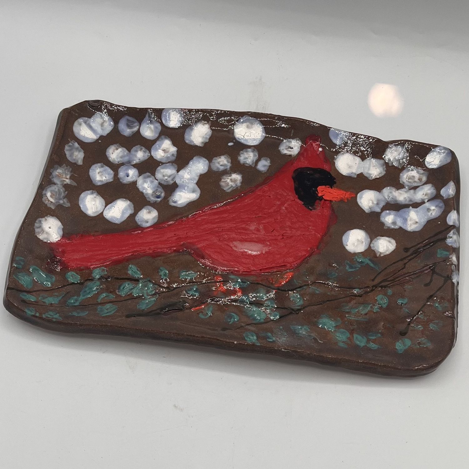 Breanna Allmandinger, Ceramic Dish, Calm Cardinal