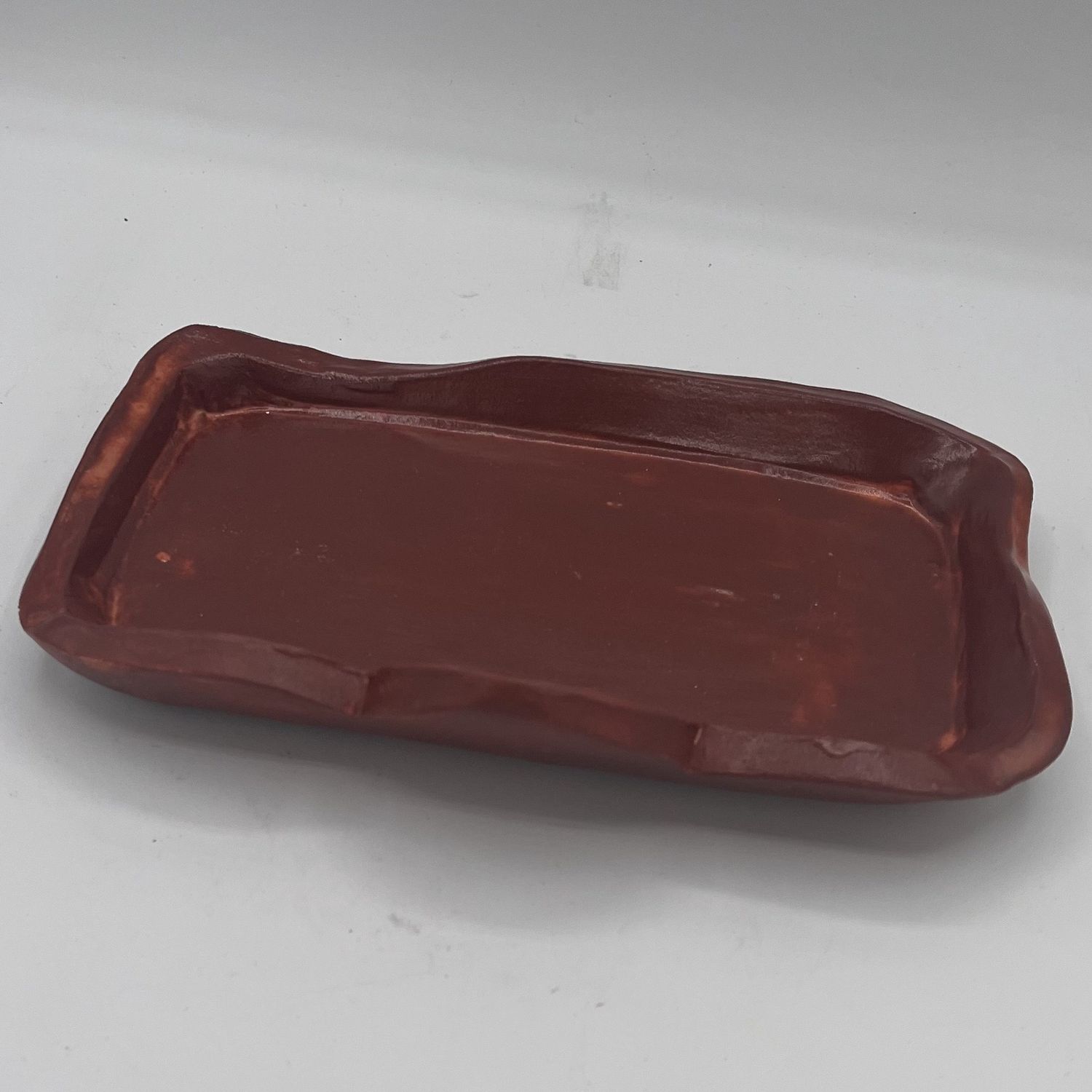 Mallory Miller, Ceramic Plate, Long Brownish-Red Dish