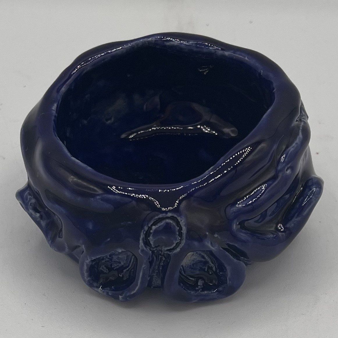 Dale Murphy, Ceramic Container, Dark Blue Bow