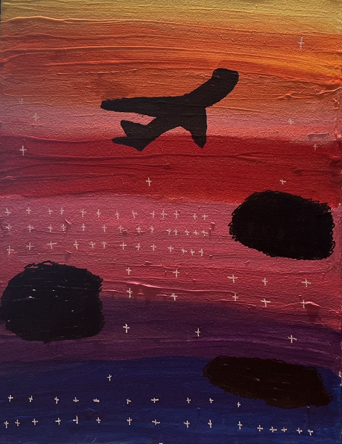 Keyontae Holbrooks, Acrylic on Canvas, &#39;Sunrise Takeoff&#39;