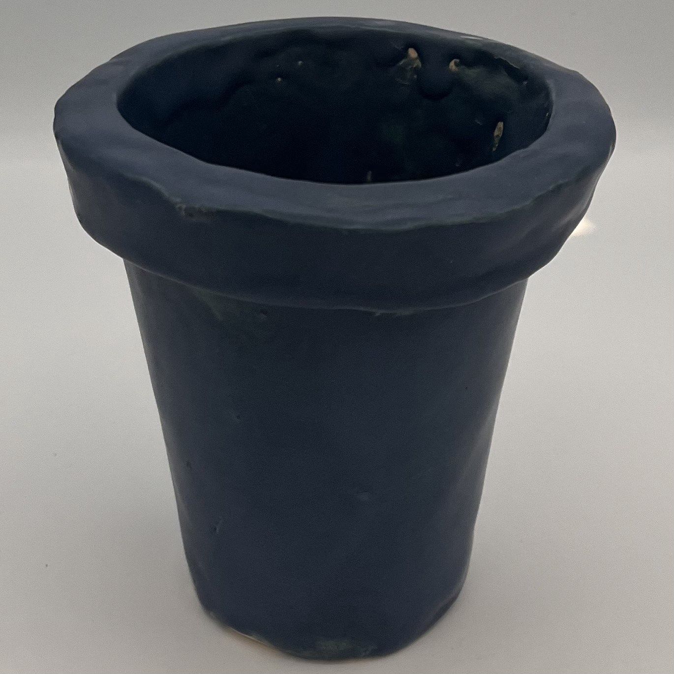 Christina Hanes, Ceramic Utensil Holder, Dark Blue Design