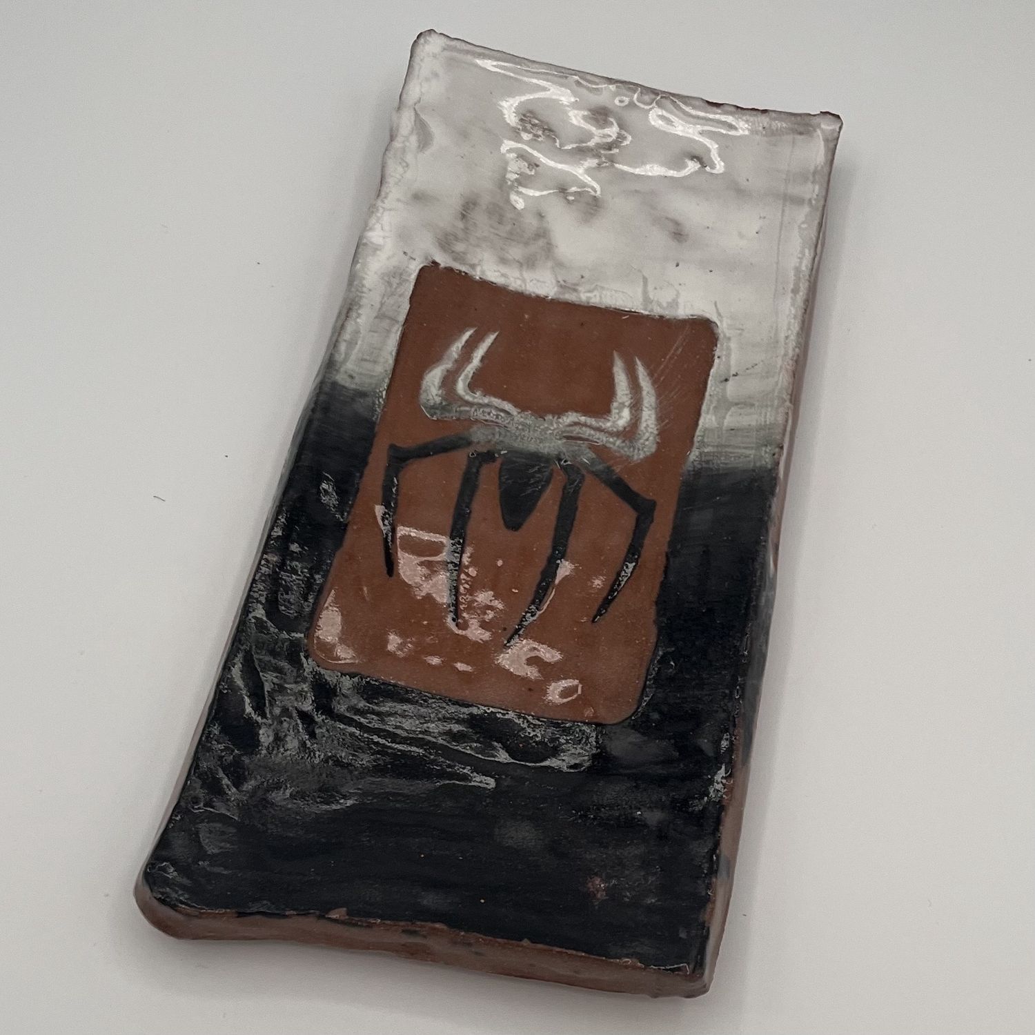 Dale Murphy, Ceramic Dish, Black and White Spider Symbol