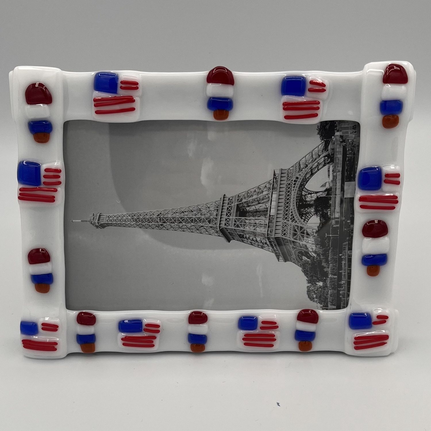 Cassie Sullivan, Fused Glass Frame, American Flags and Popsicles