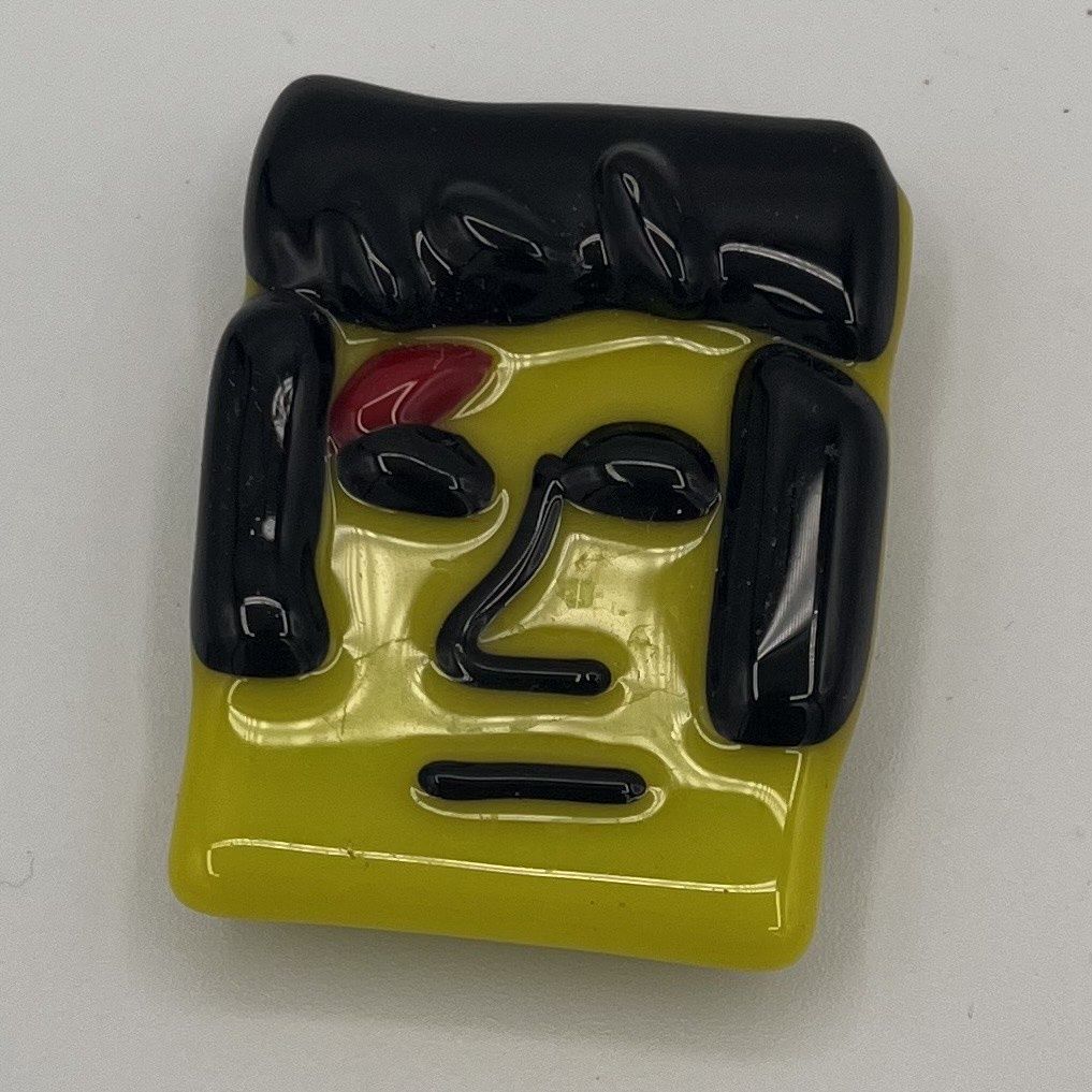Tiffany Jameson, Fused Glass Magnet, Zombie Head