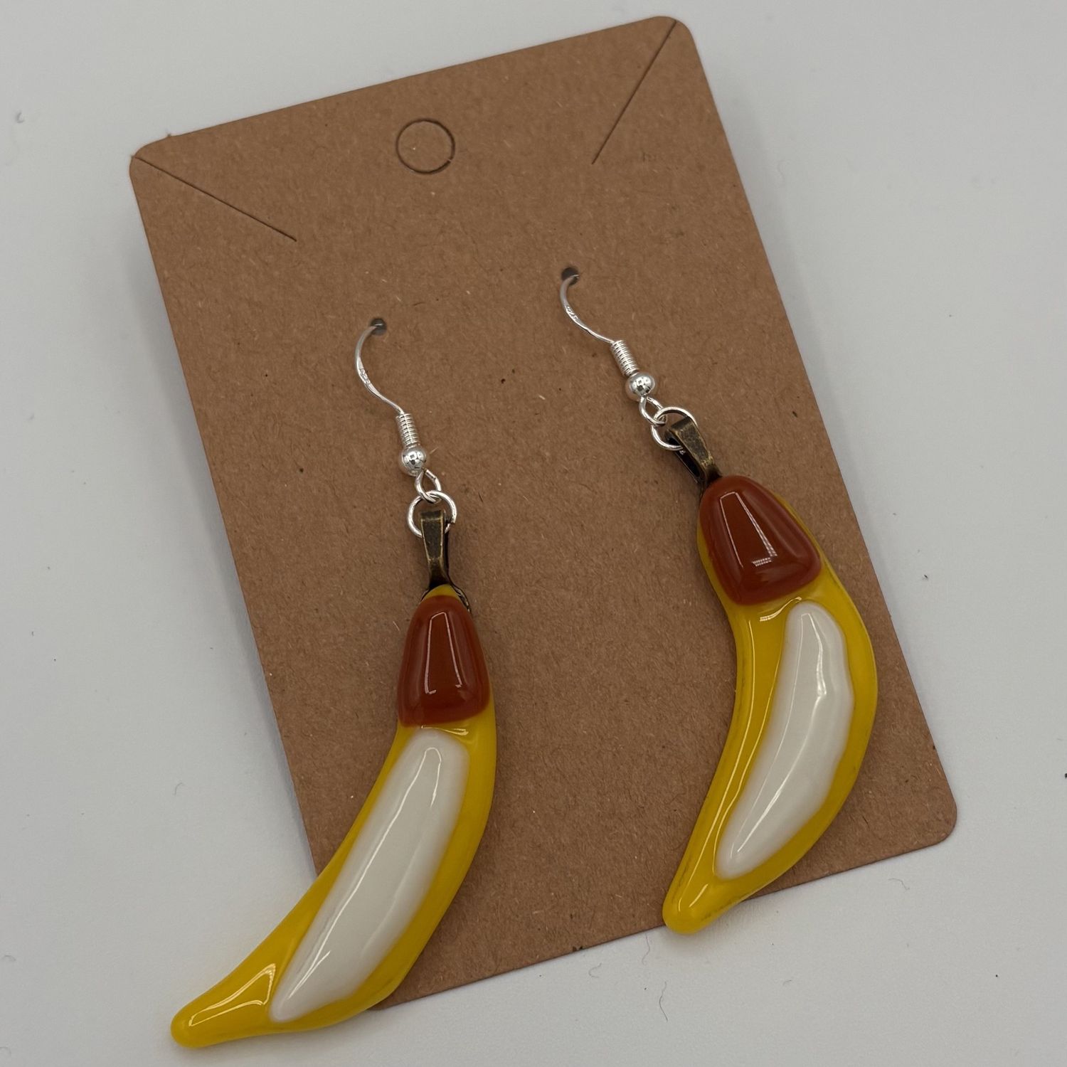 Kara Burgdorf, Fused Glass Earrings, Bananas