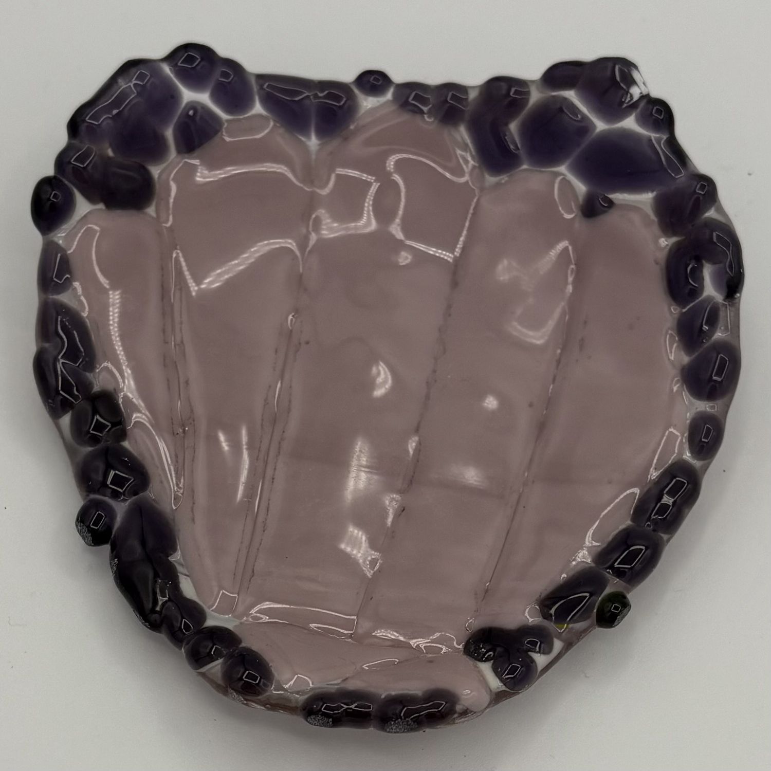 Alaina Weeks, Fused Glass Dish, Purple Seashell