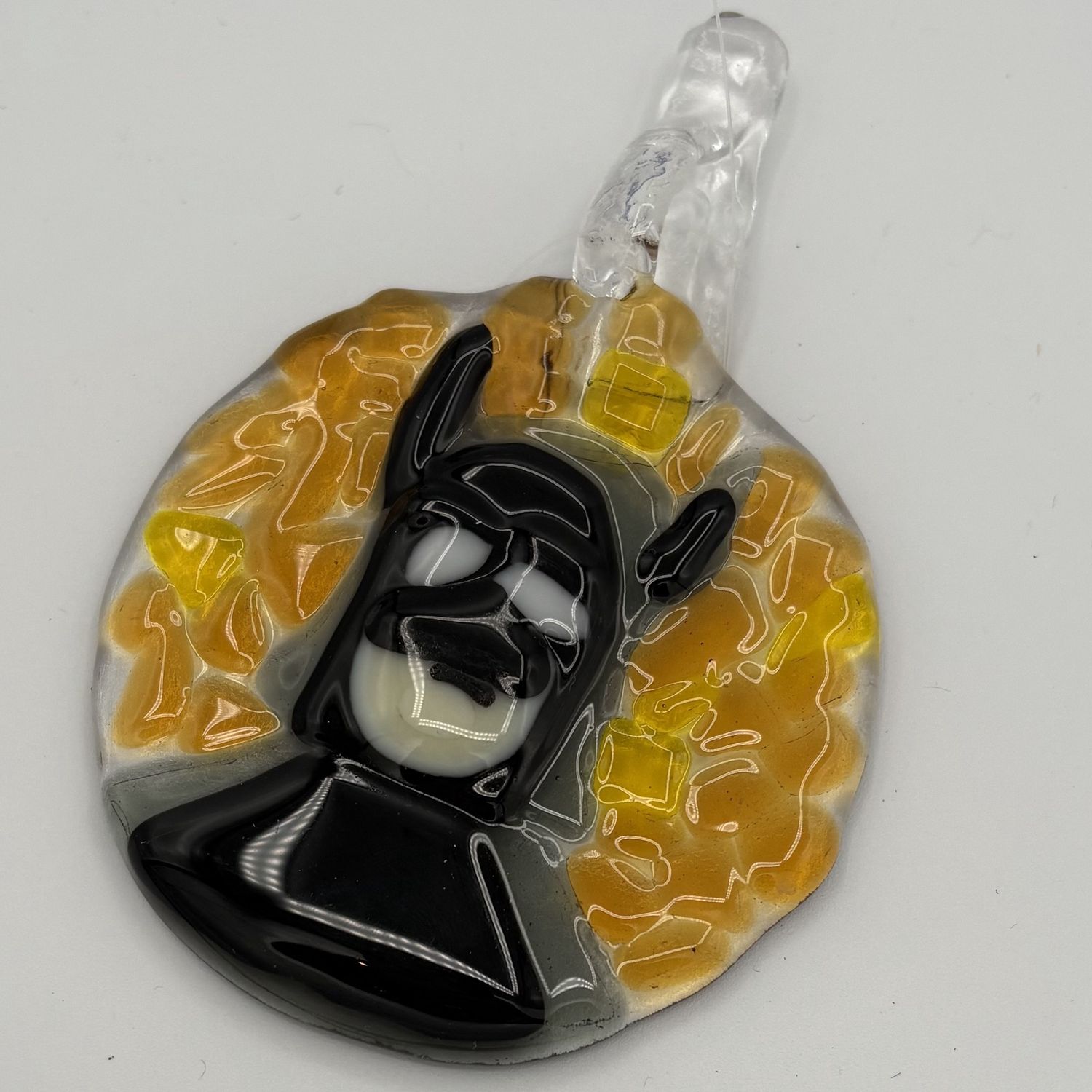 David Patrick, Fused Glass Suncatcher, Masked Hero