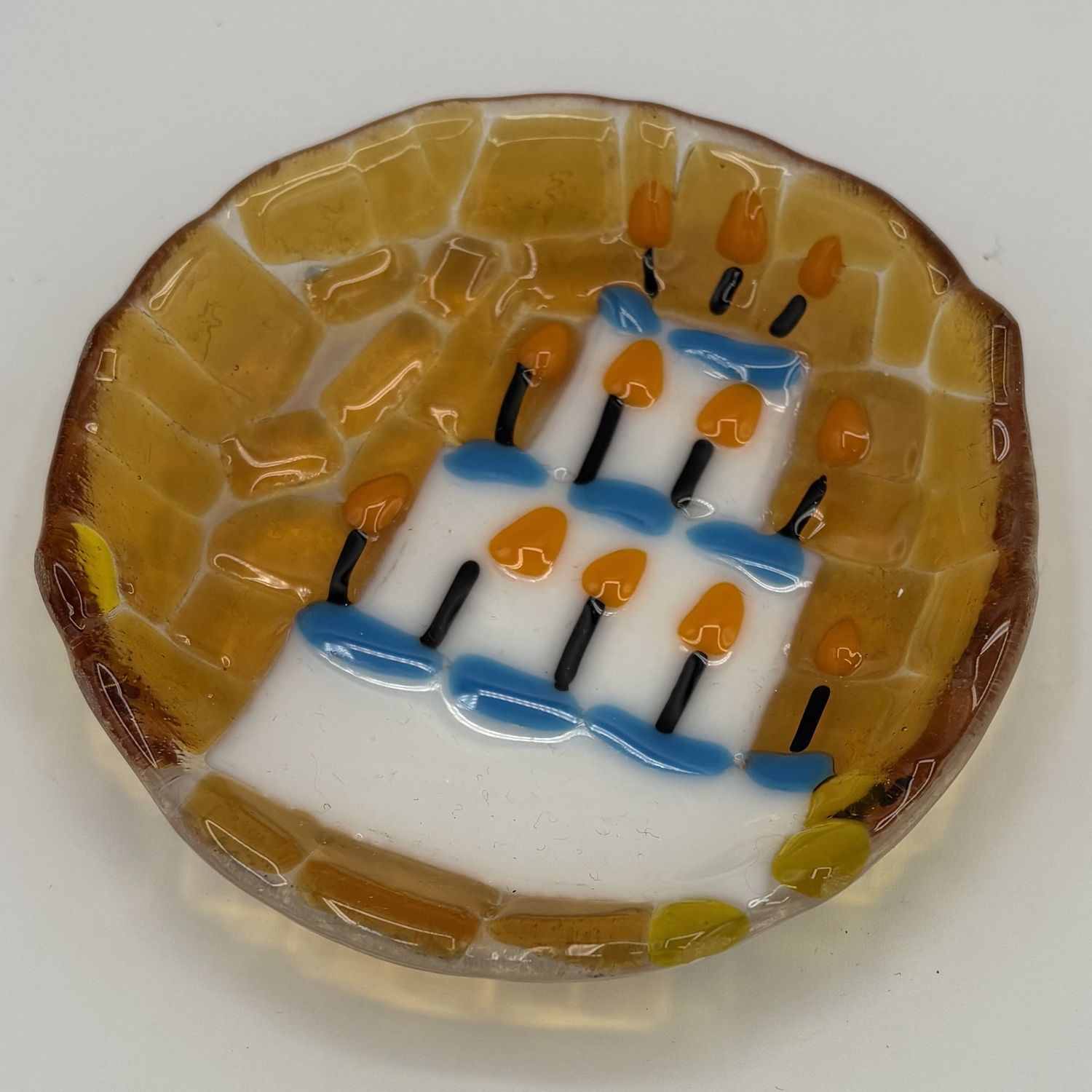 Duane Sparks, Fused Glass Dish, Birthday Cake