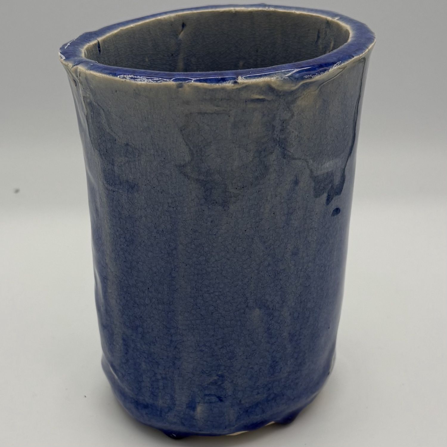 Christina Hanes, Ceramic Container, Blue Design