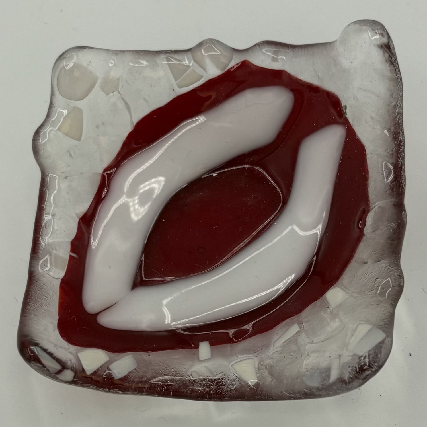 Sarah Brown, Fused Glass Ring Dish, Sports Team Logo