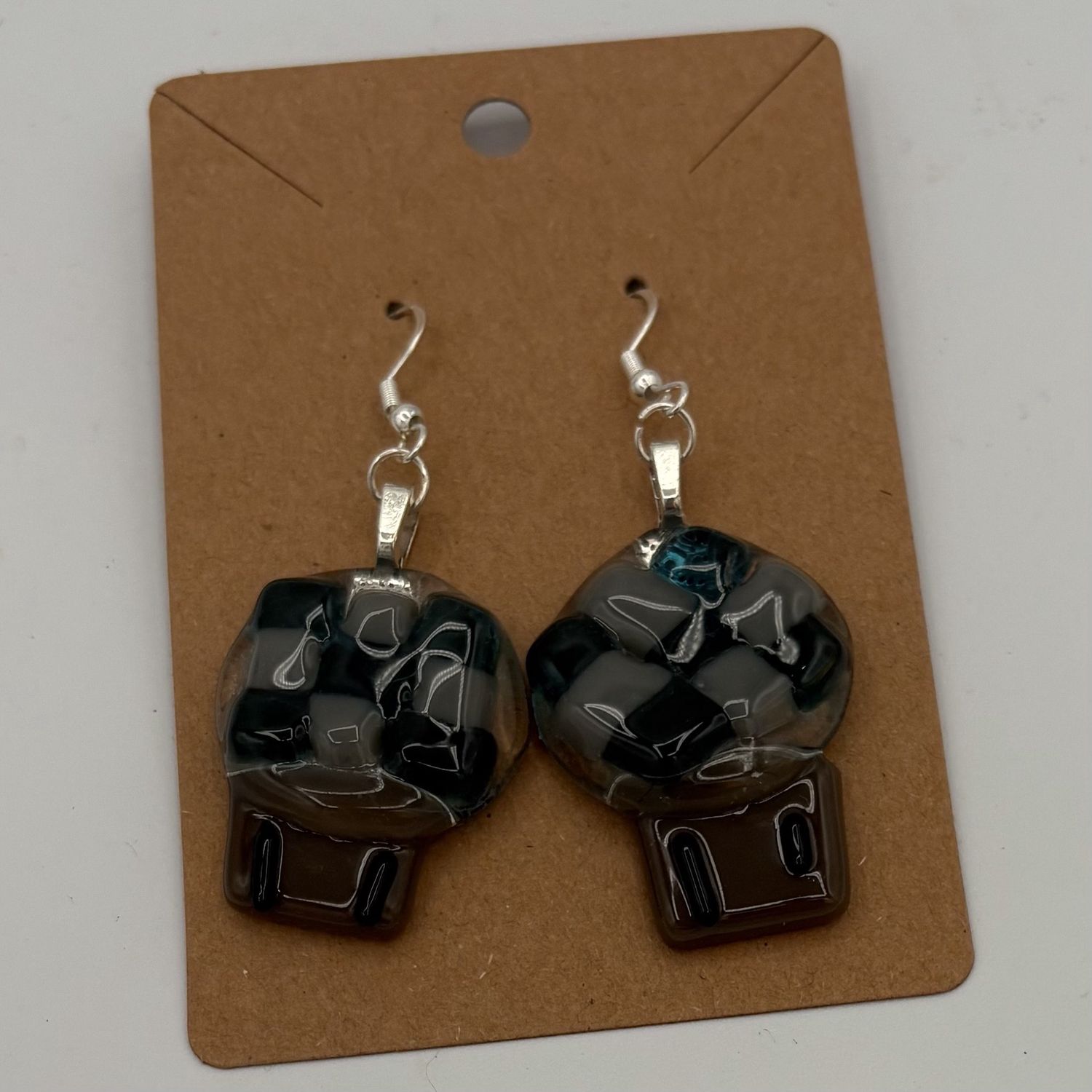 Sarah Alward, Fused Glass Earrings, Hot Air Balloons