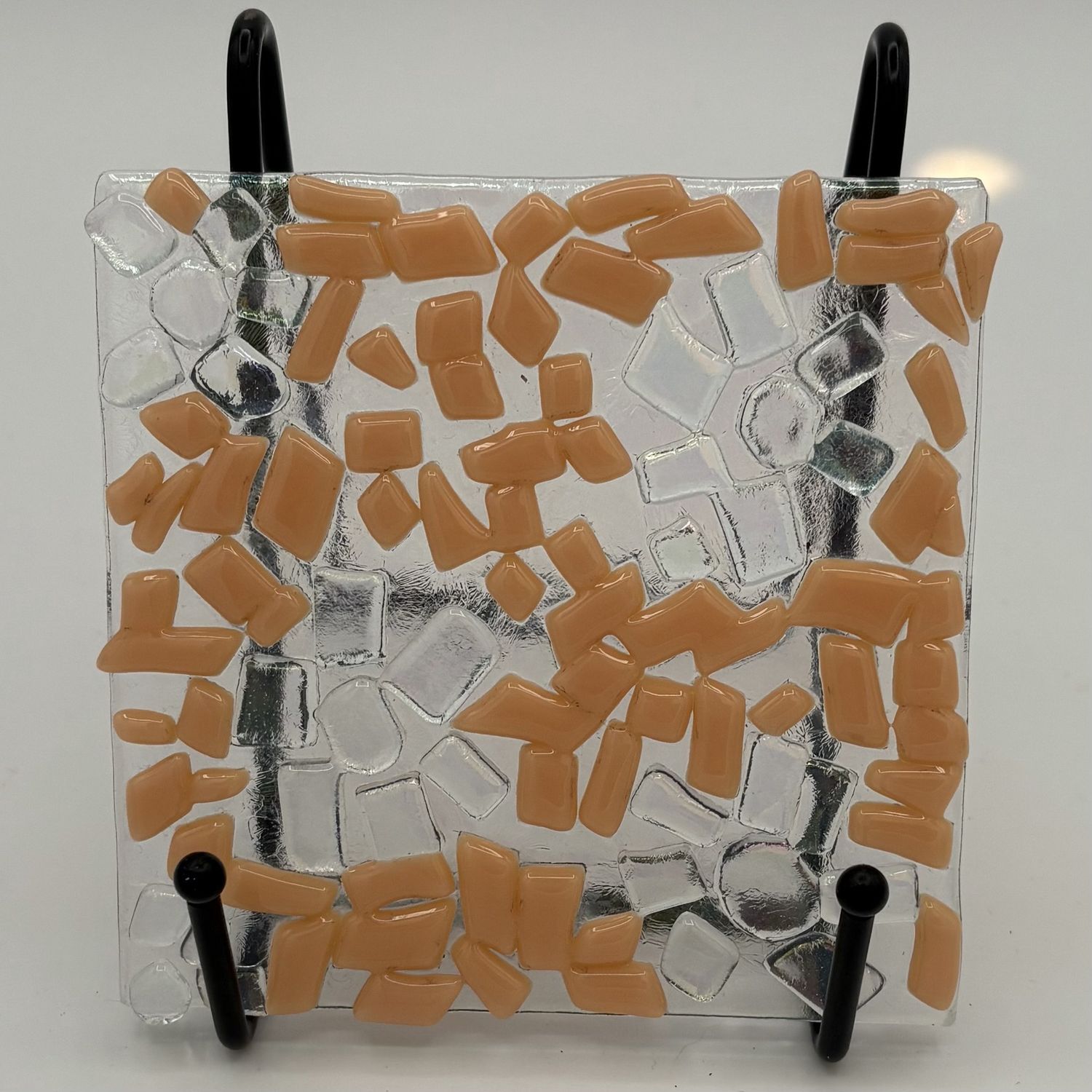 Amy Thompson, Fused Glass Stand Piece, Transparent Flowers