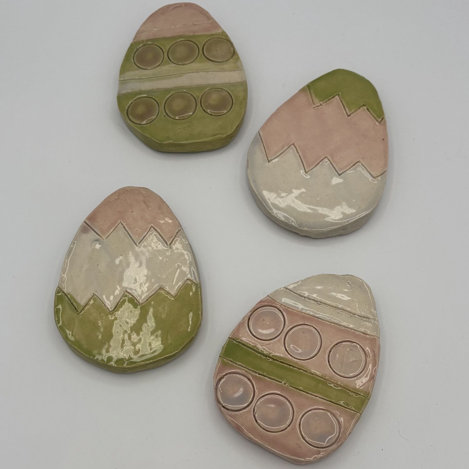 Jordan Satterfield, Ceramic Coaster Set, Colorful Easter Eggs