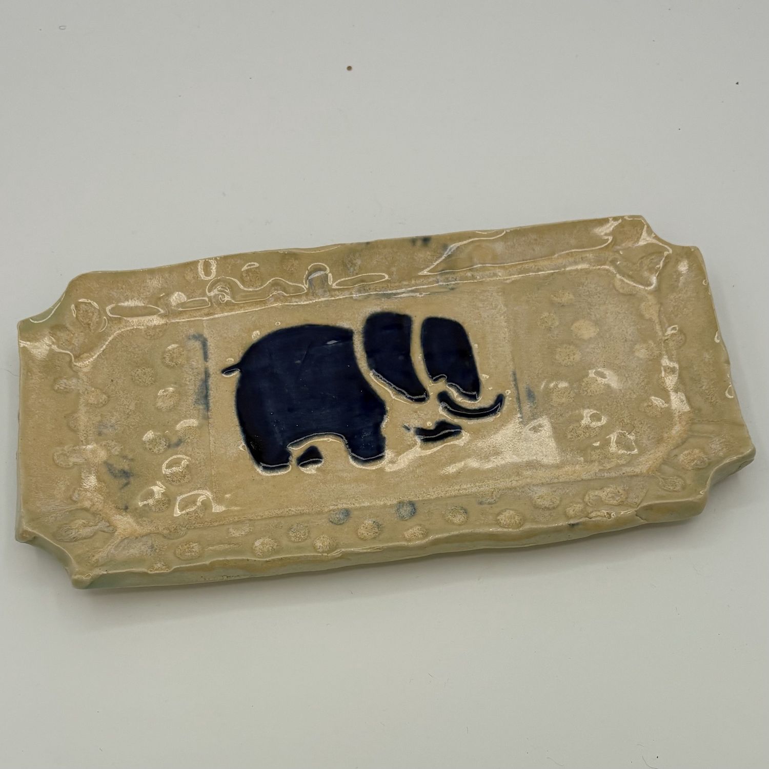 Annie Baxter, Ceramic Dish, Blue Elephant