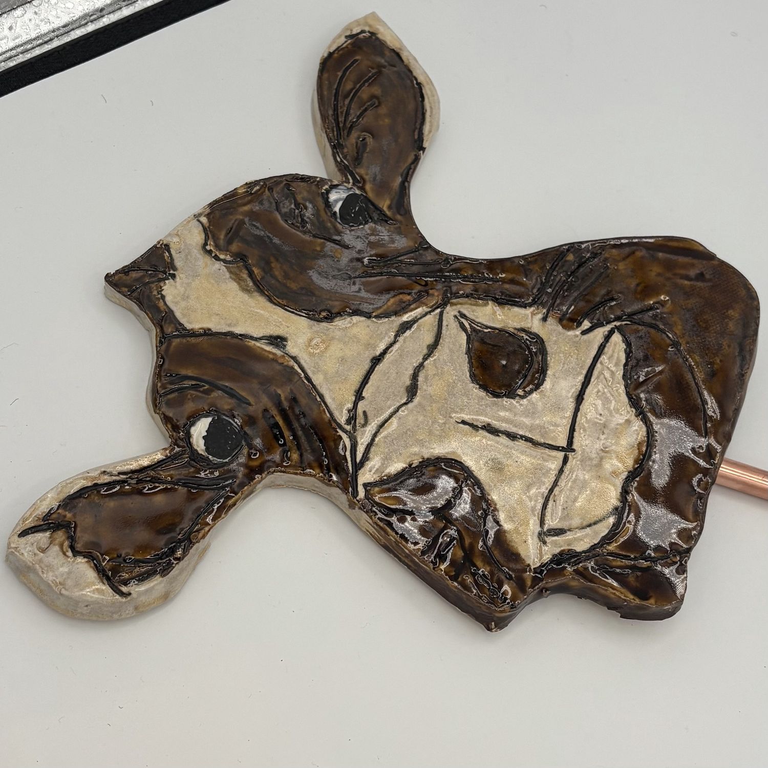 Tammy McCammon, Ceramic Garden Stake, Expressive Cow