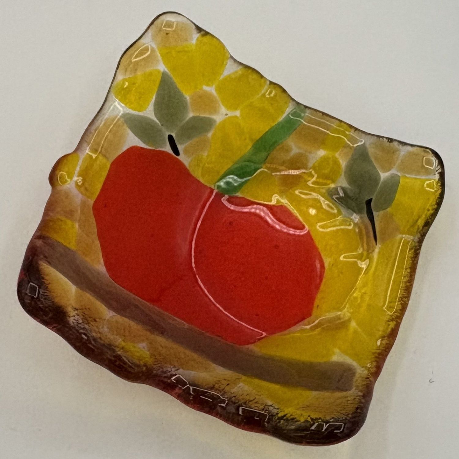 Jordan Satterfield, Fused Glass Ring Dish, Pumpkin
