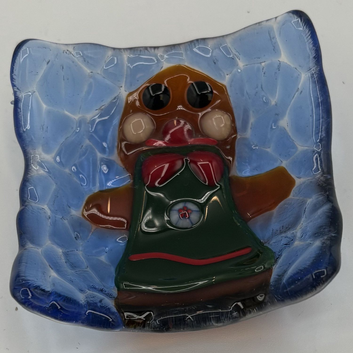 Mallory Miller, Fused Glass Ring Dish, Gingerbread Woman