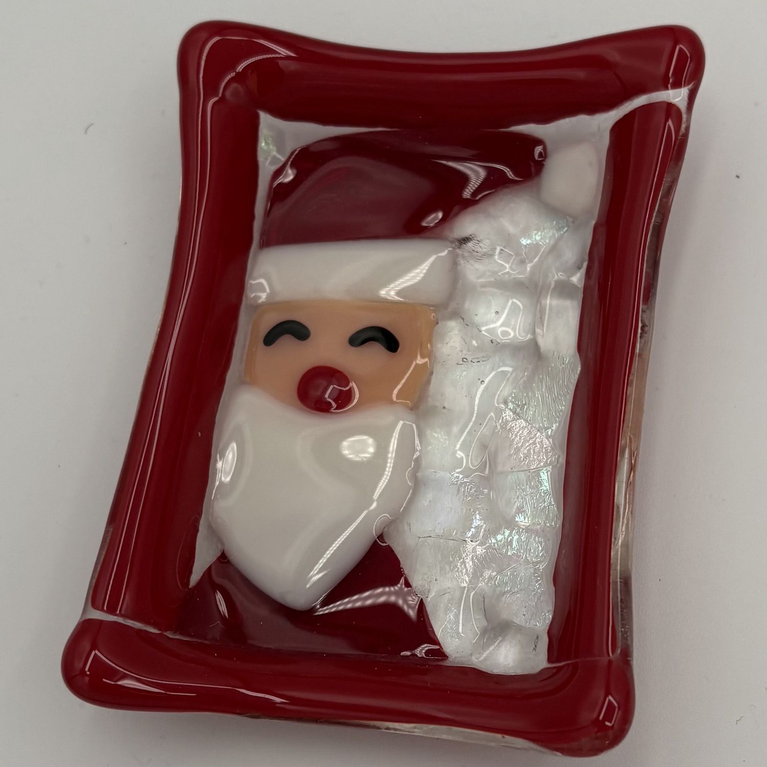Samantha Pitts, Fused Glass Soap Dish, Santa