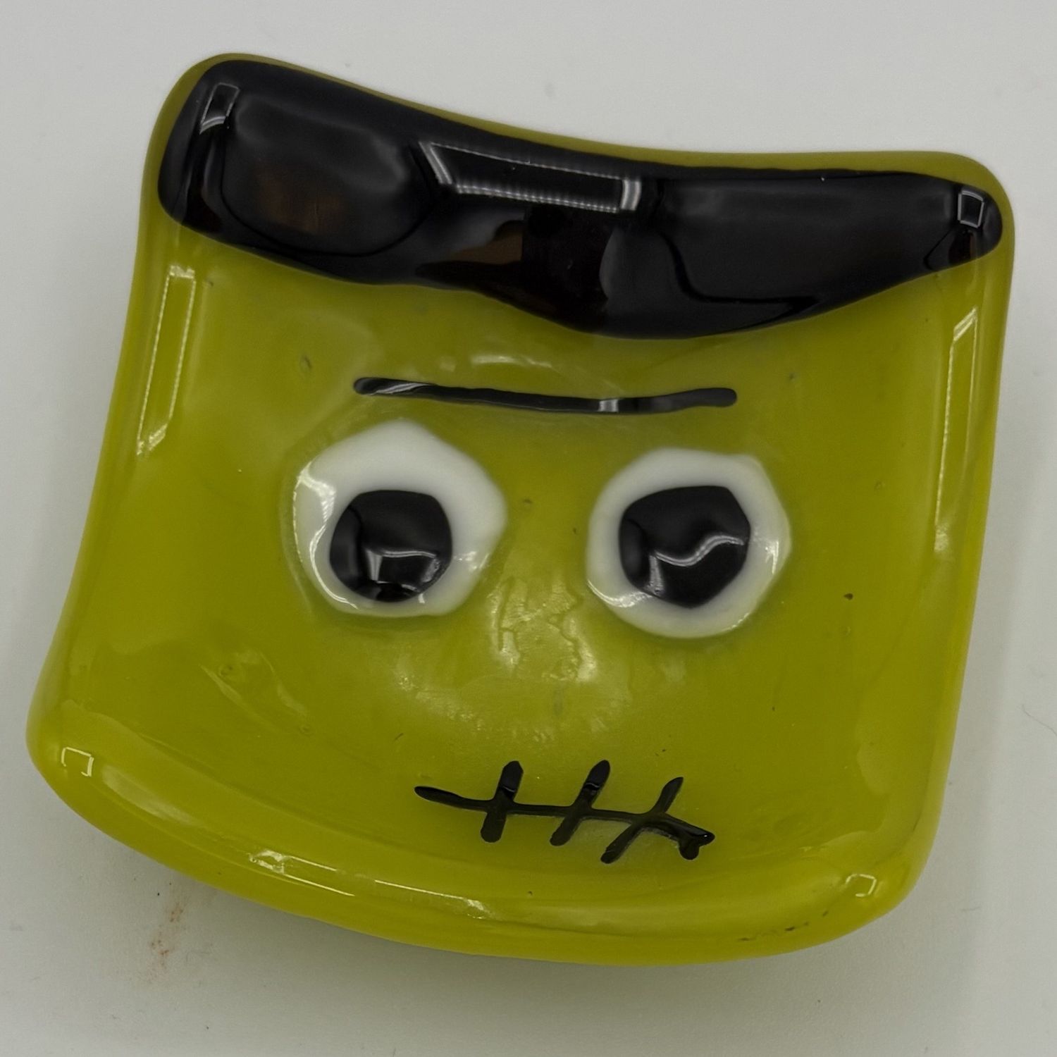 Steve Gall, Fused Glass Ring Dish, Zombie Face