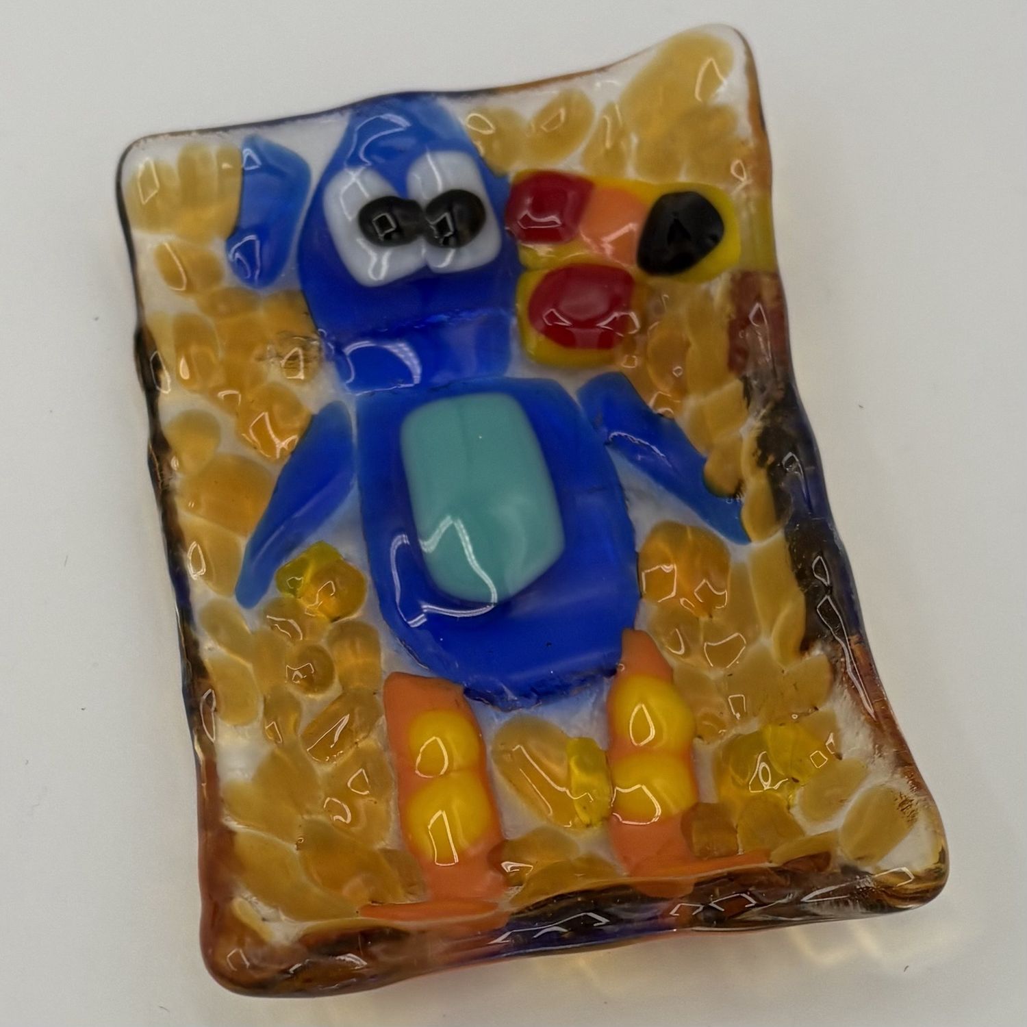 Michael Smith, Fused Glass Soap Dish, Toucan