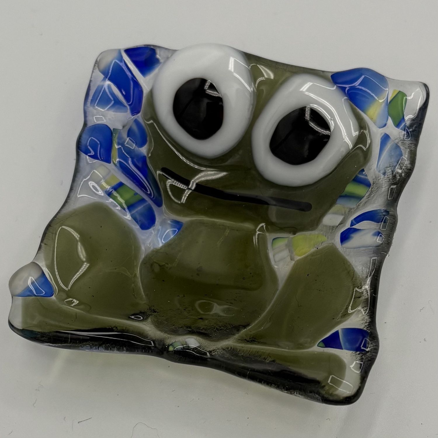 Duane Sparks, Fused Glass Ring Dish, Frog