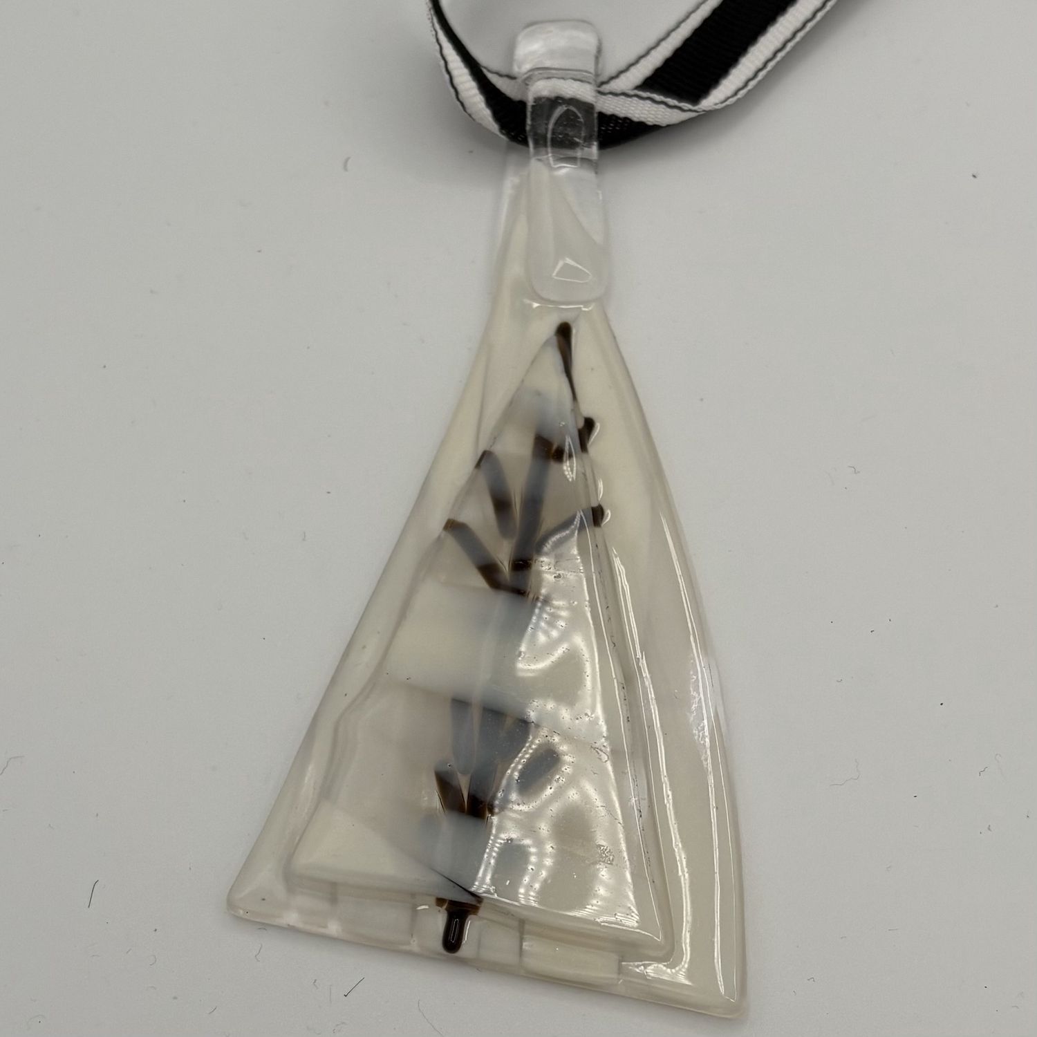 Katie Albers, Fused Glass Ornament, White Tree