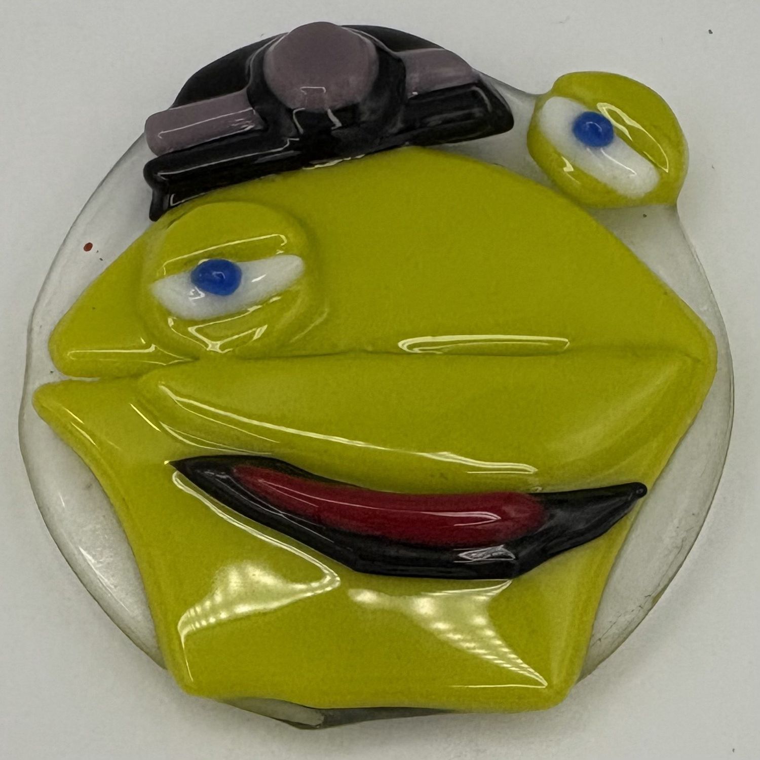 Mary Phifer, Fused Glass Magnet, Green Lizard