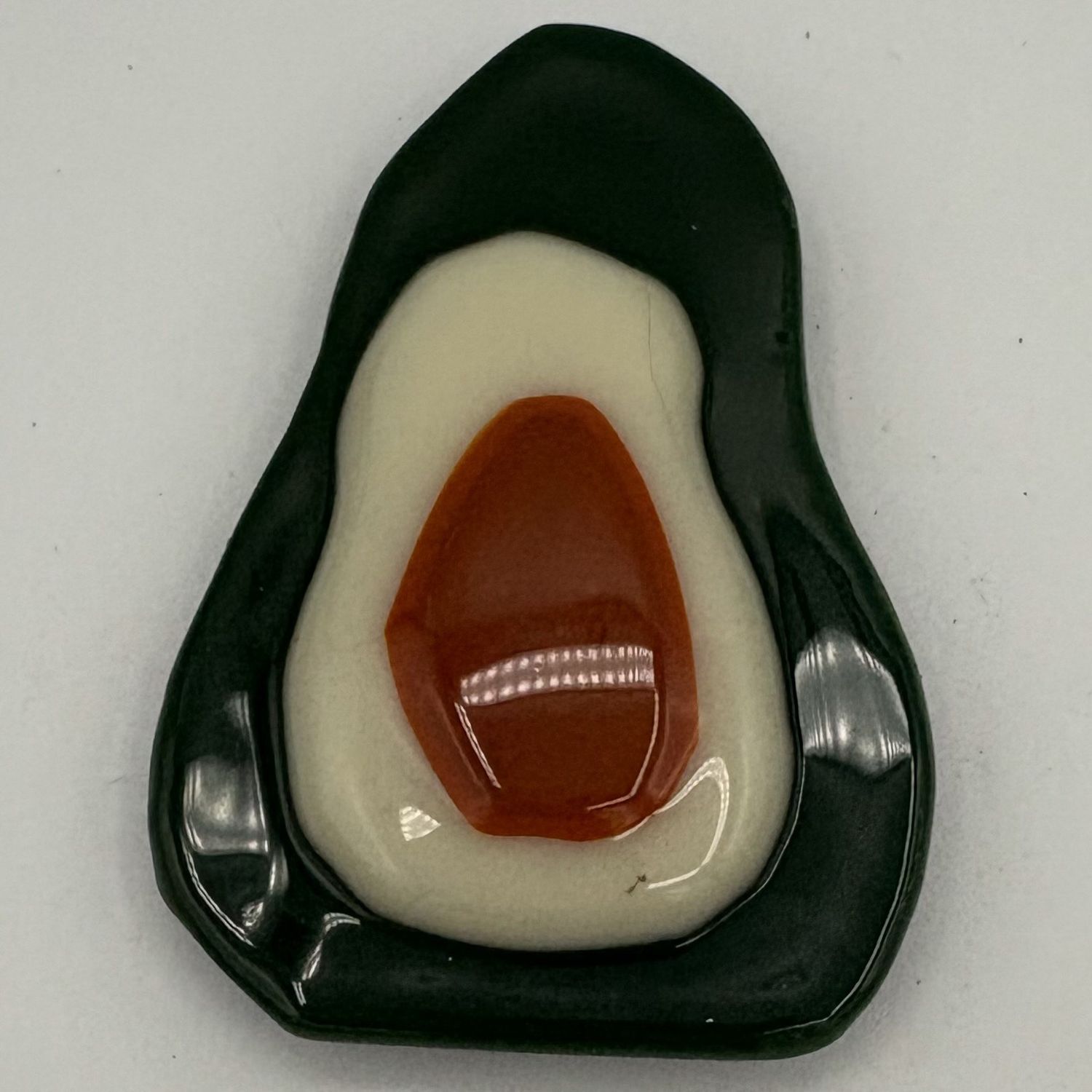 Annie Baxter, Fused Glass Magnet, Avocado