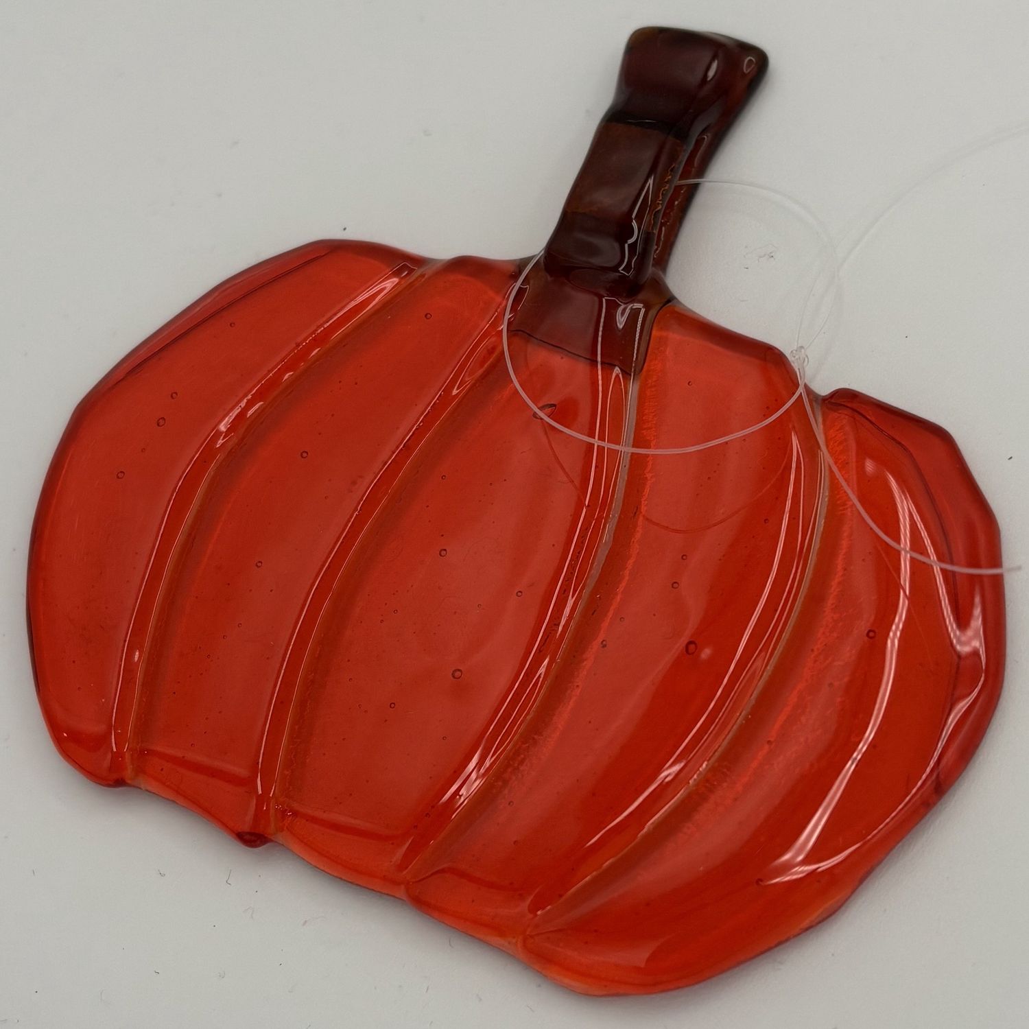 Duane Sparks, Fused Glass Suncatcher, Pumpkin