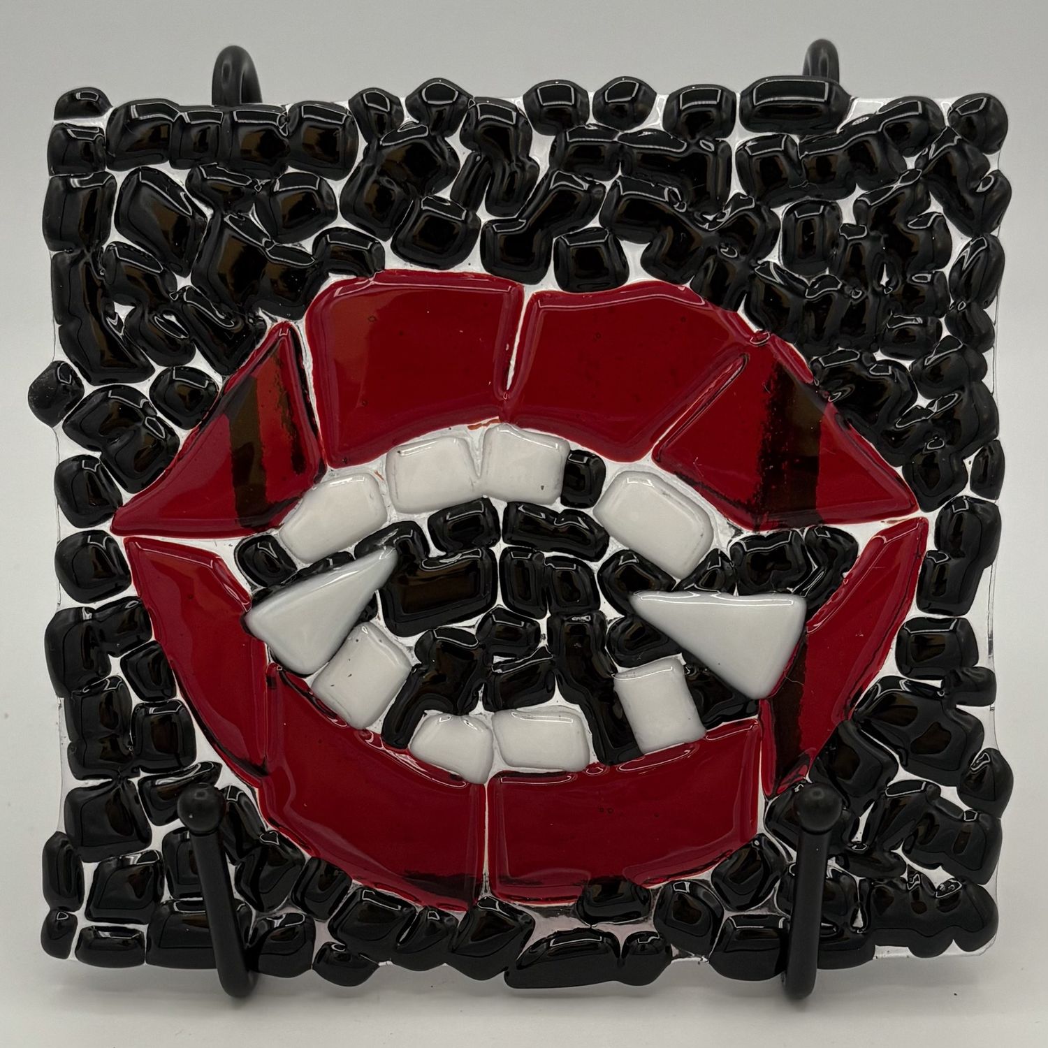 Alaina Weeks, Fused Glass Stand Piece, Fangs and Lips