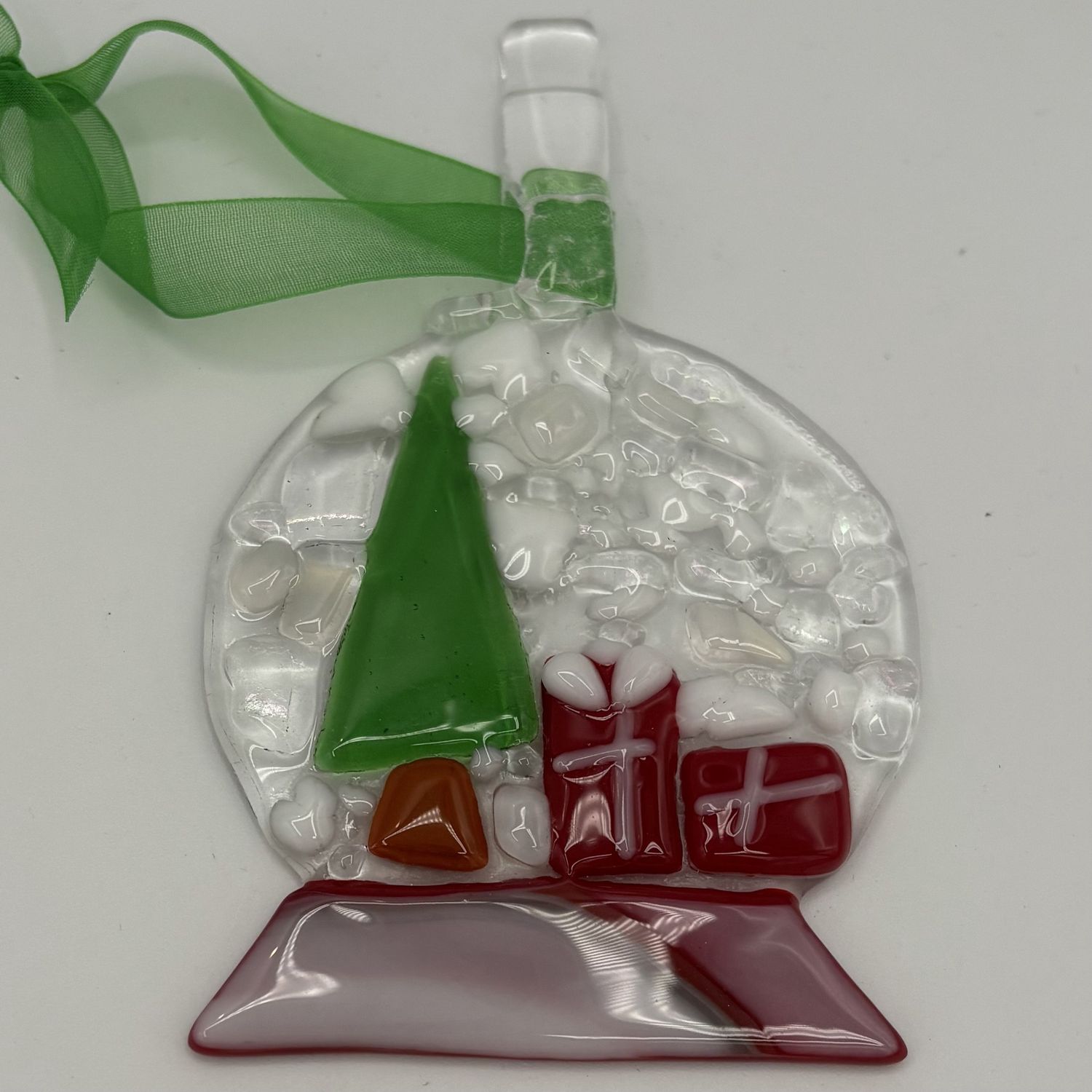 Samantha Pitts, Fused Glass Ornament, Snowglobe