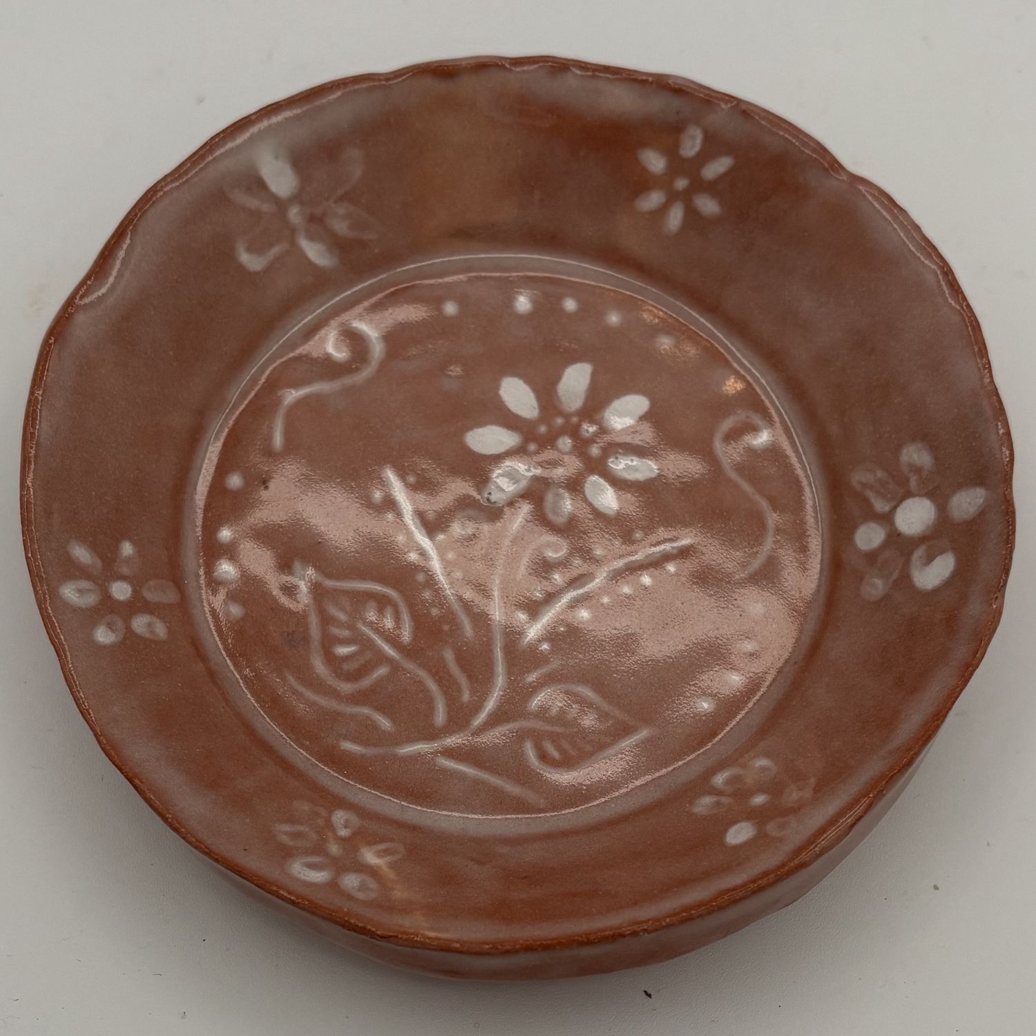 David Campbell, Ceramic Dish, White Flower