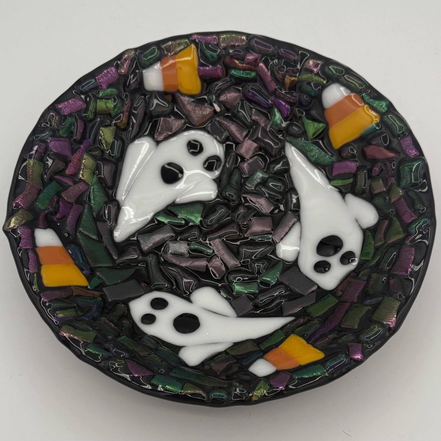 Katie Albers, Fused Glass Bowl, Circle of Ghosts