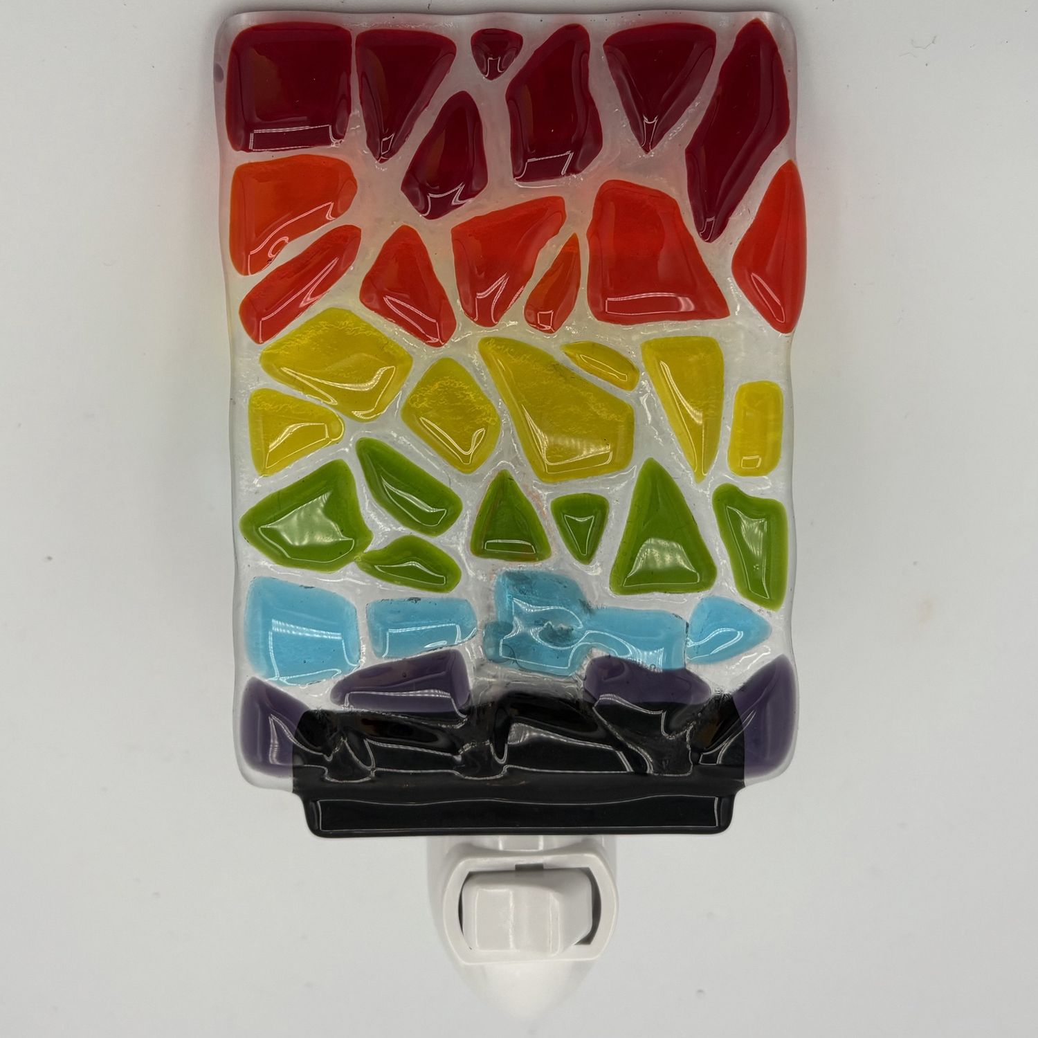 David Campbell, Fused Glass Nightlight, Colorful Chunks