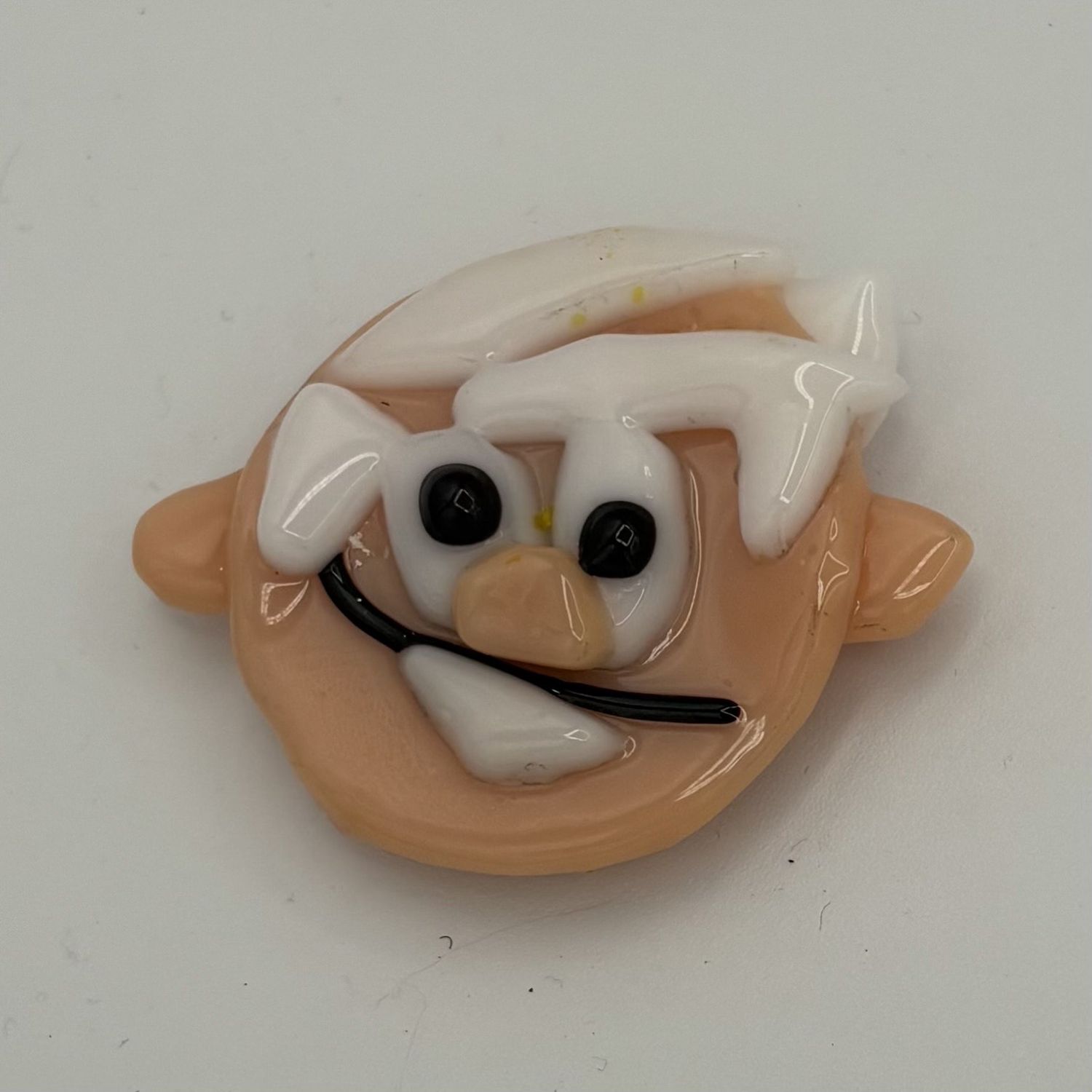 Mike Meehan, Fused Glass Magnet, White-Haired Character