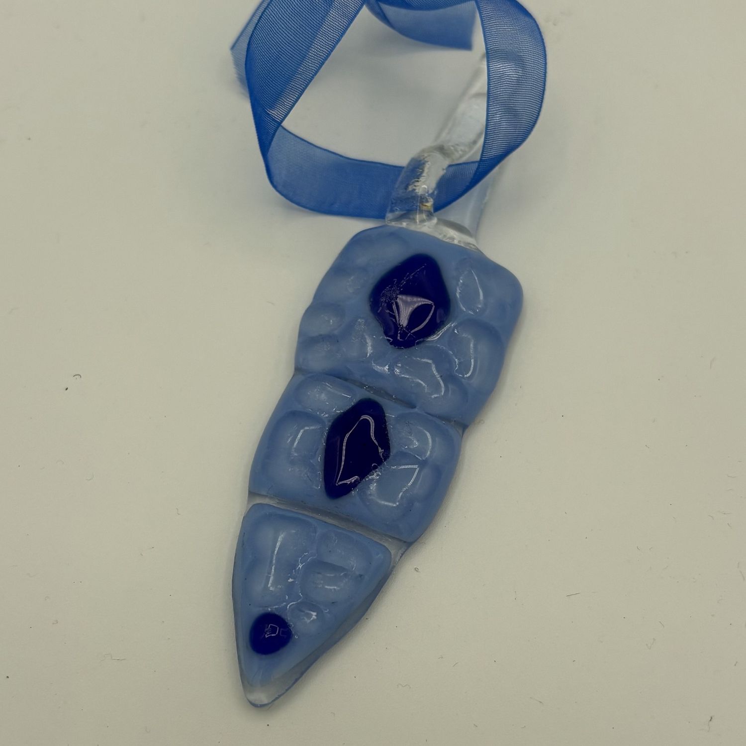 Tiffany Jameson, Fused Glass Ornament, Blue Design